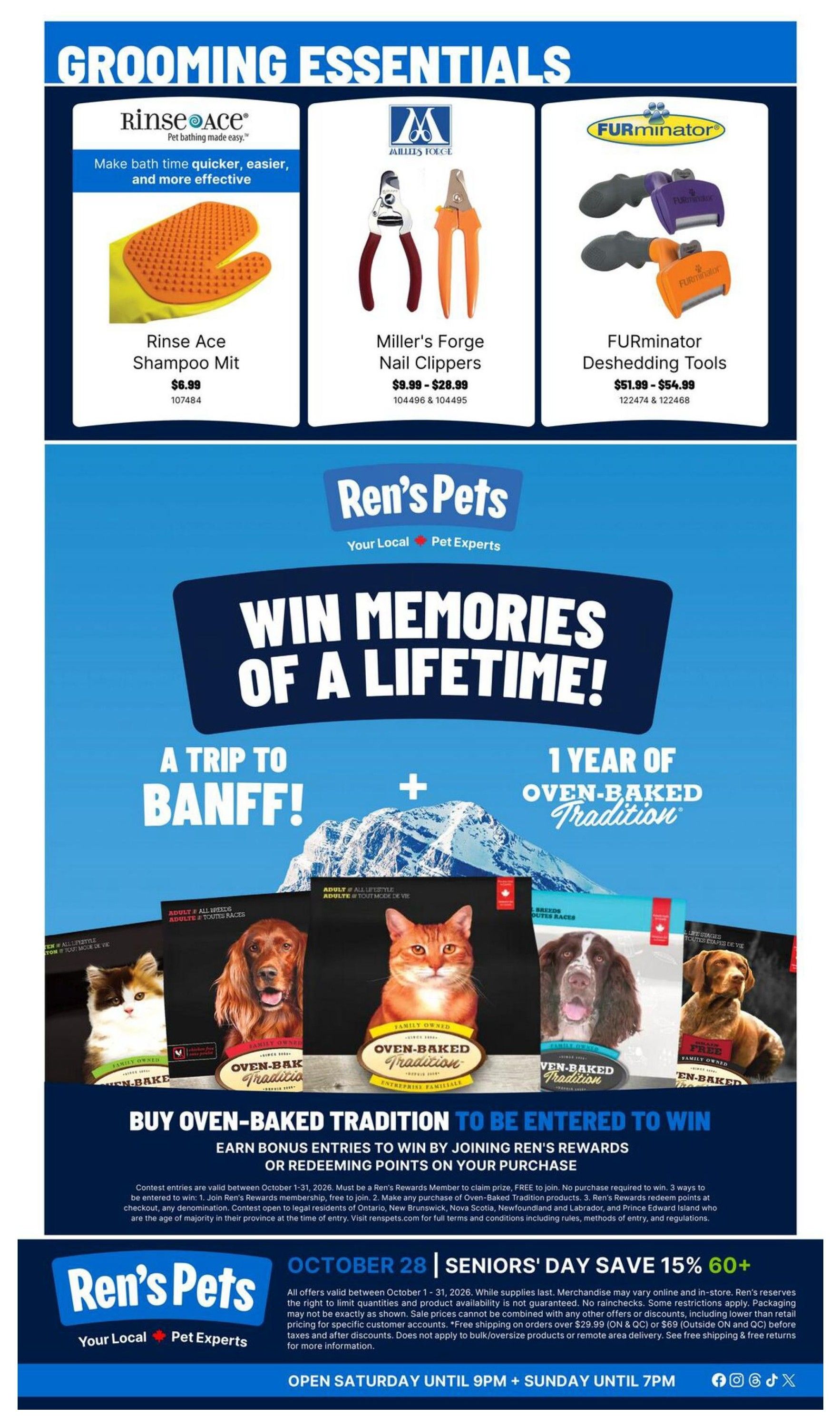 Ren's Pets Pet Grooming Must-Haves Monthly Flyer October 1 to 31