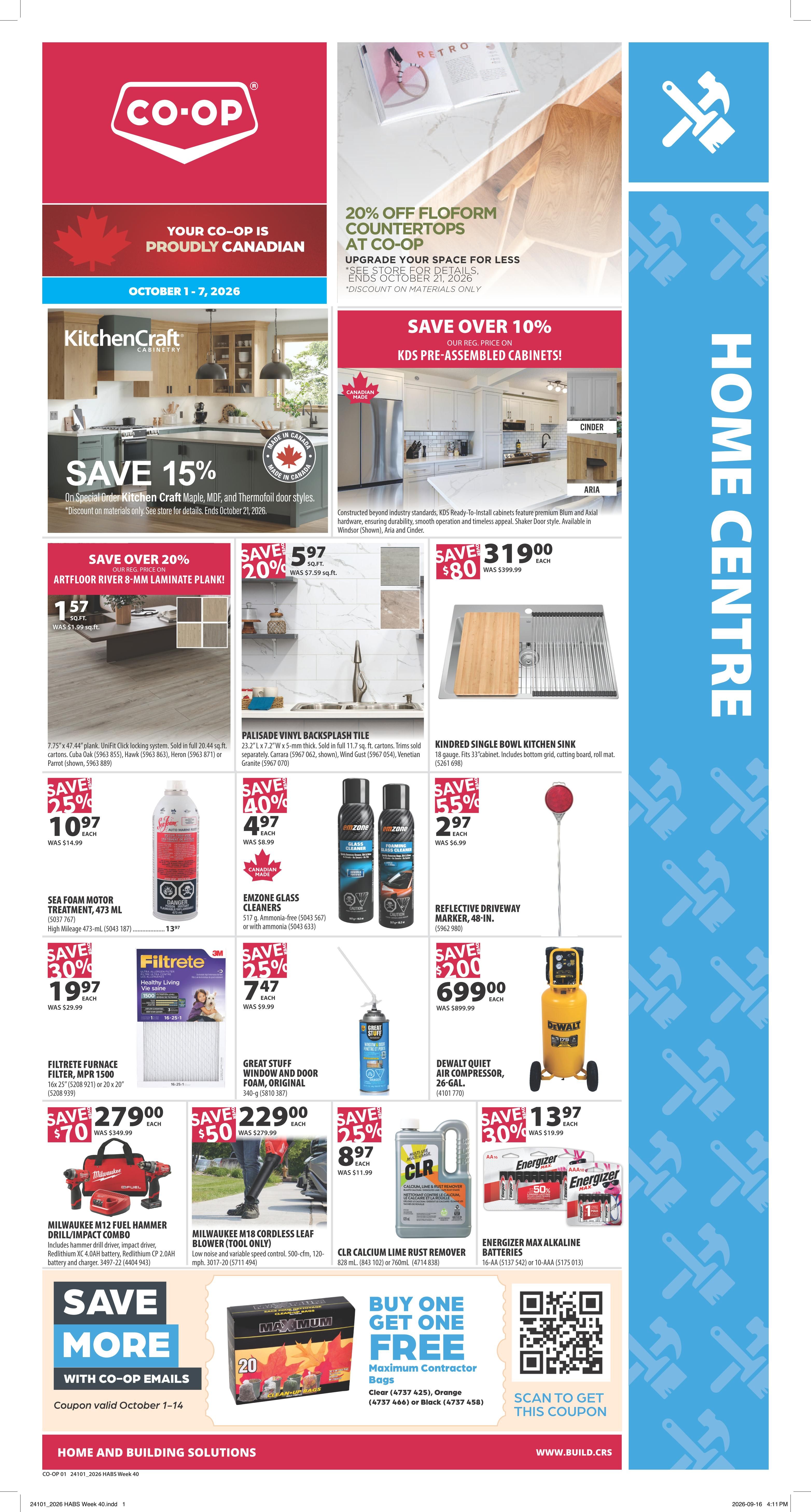 Co-op (West) Home Centre Flyer October 1 to 7