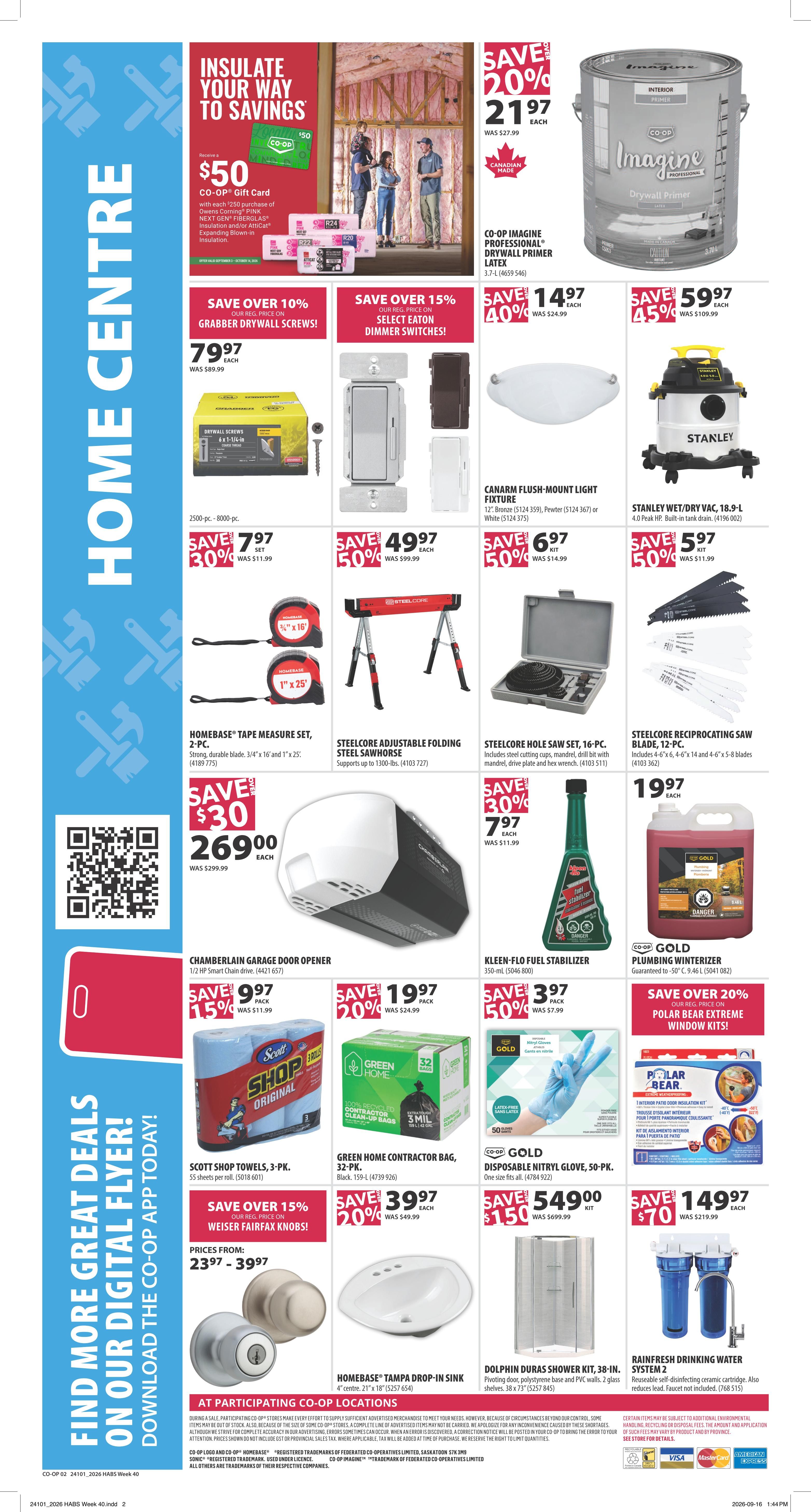 Co-op (West) Home Centre Flyer October 1 to 7