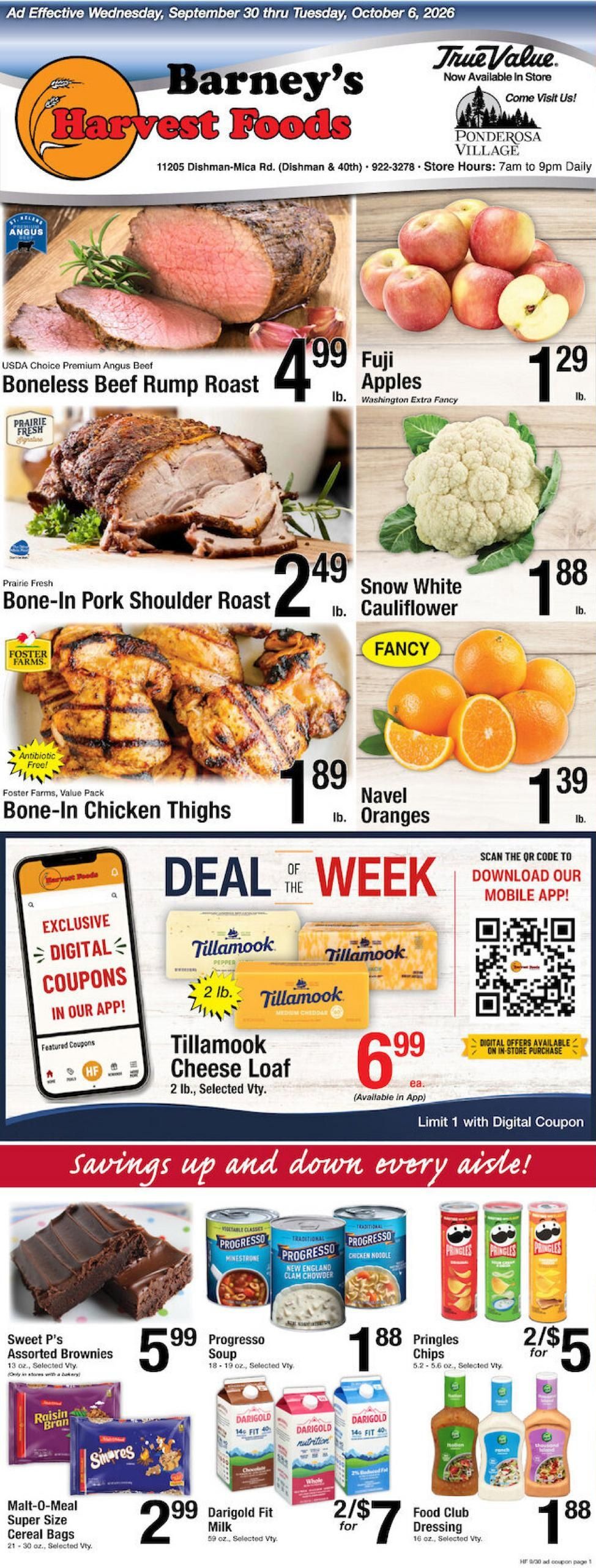 Harvest Foods (Spokane Area, WA) Weekly Ad September 30 - October 6, 2026