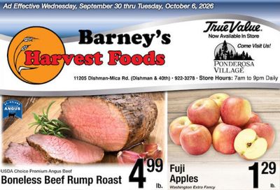Harvest Foods (Spokane Area, WA) Weekly Ad September 30 - October 6, 2026