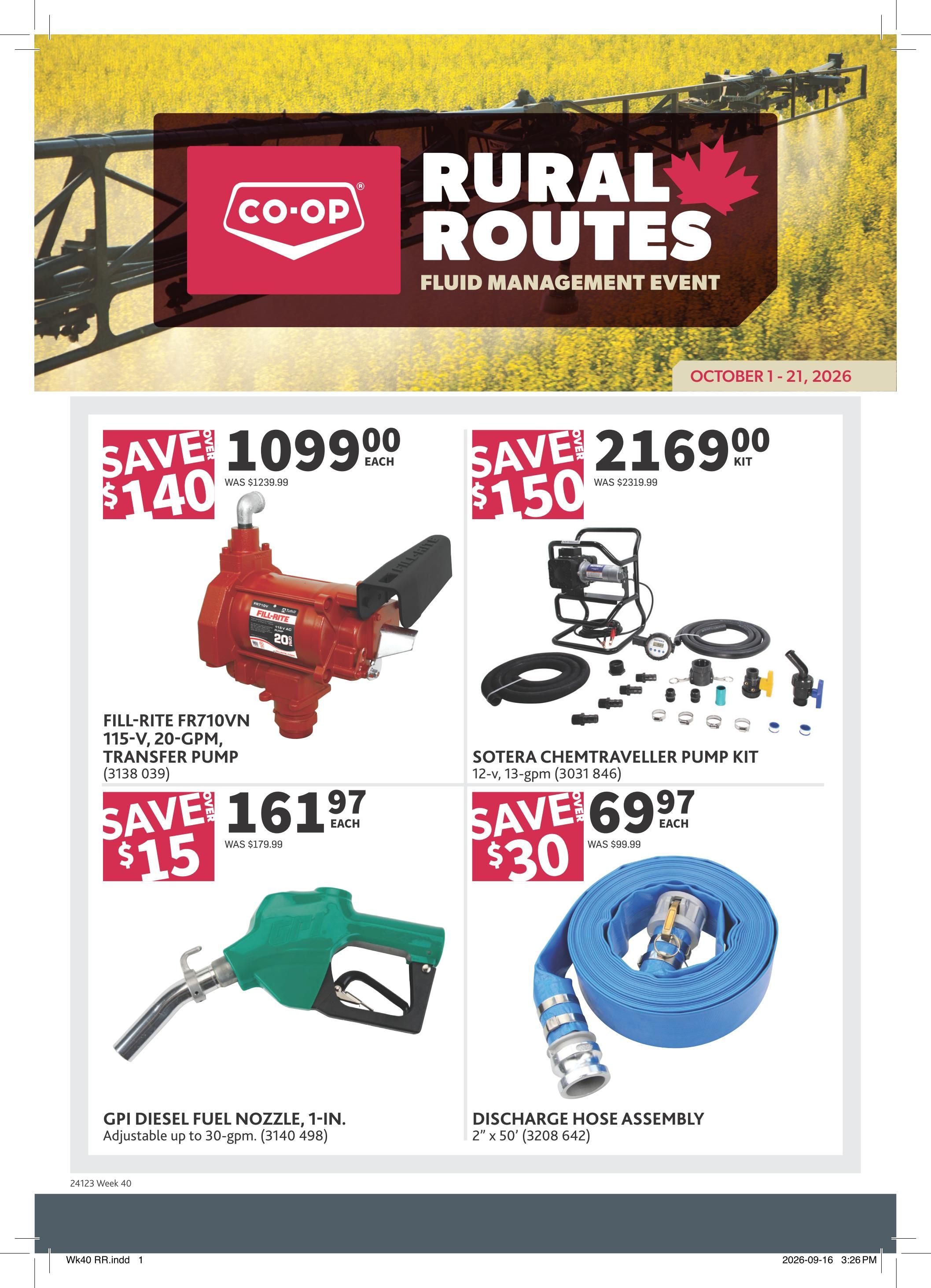 Co-op (West) Rural Routes Flyer October 1 to 21