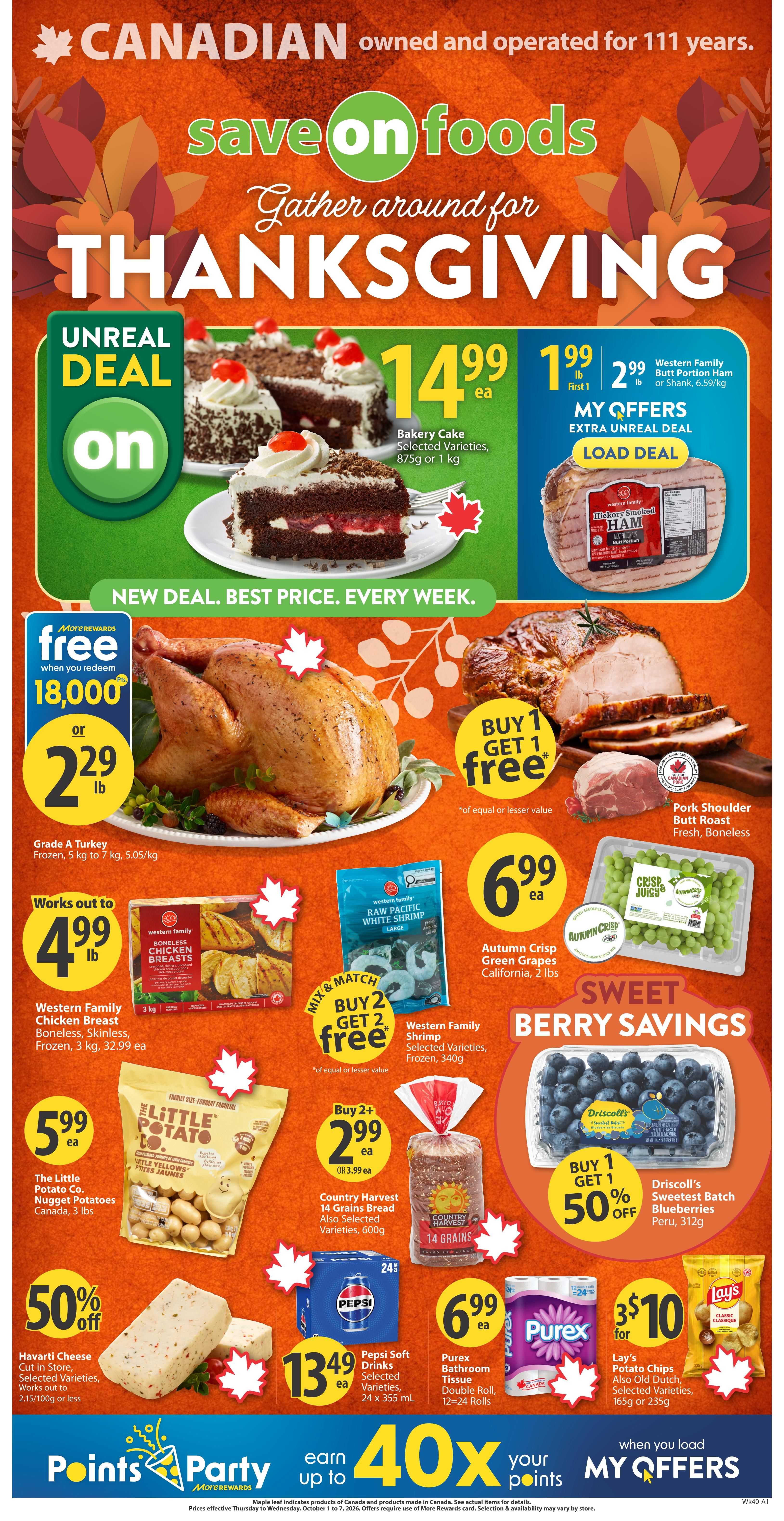 Save On Foods (BC) Flyer October 1 to 7