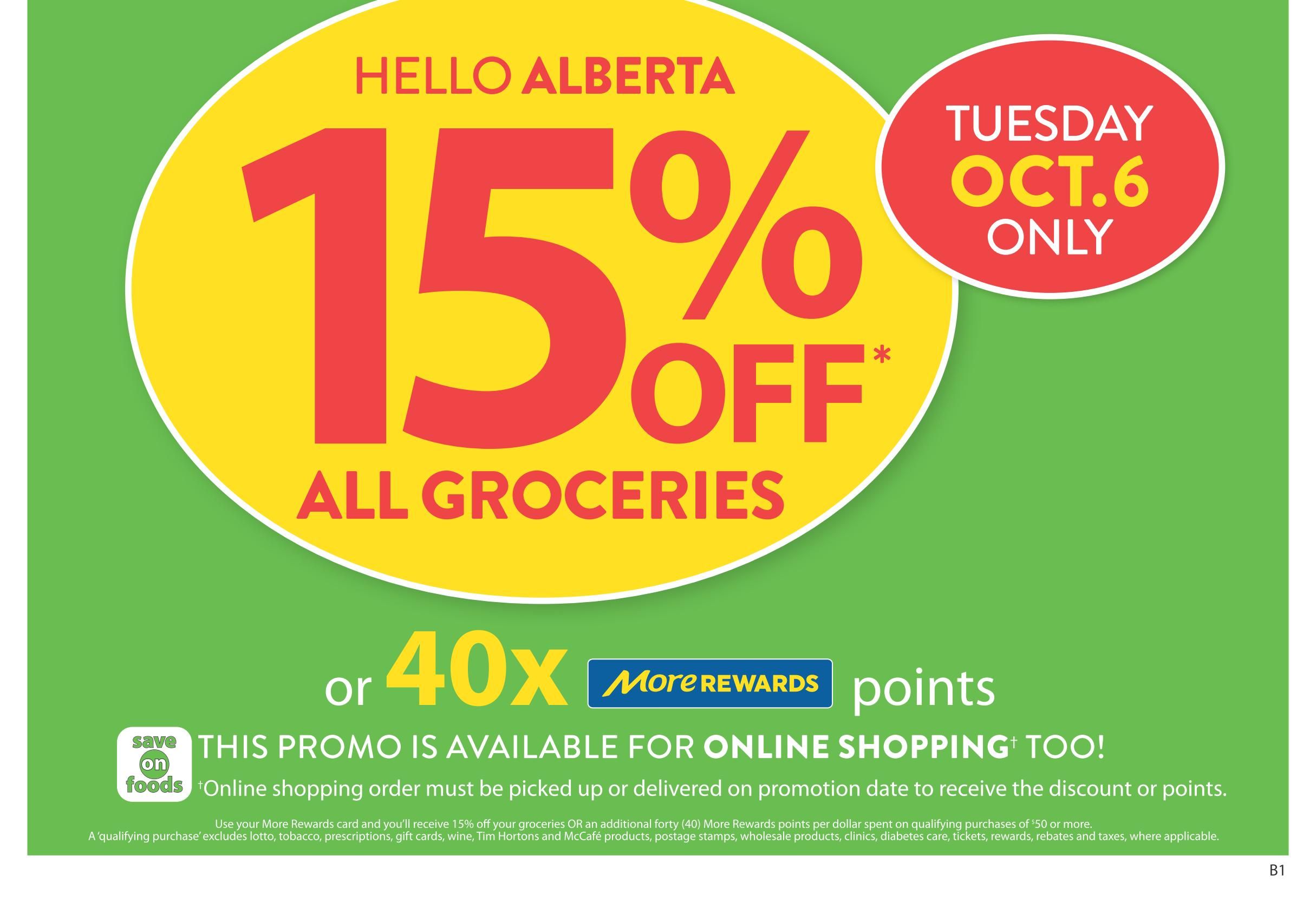 Save On Foods (AB) Flyer October 1 to 7