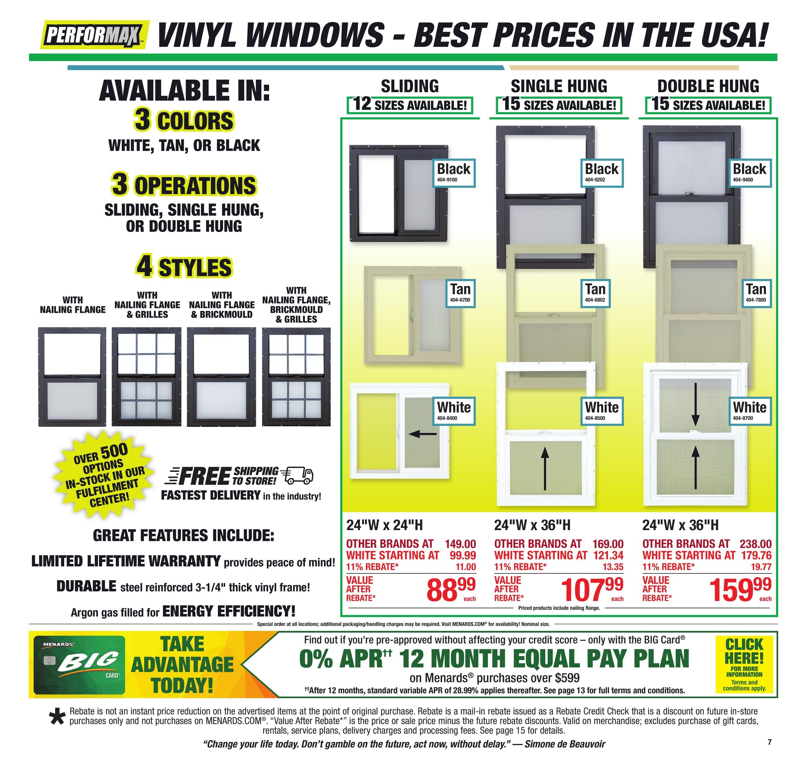 Menards (River Falls Area, WI) 11% Rebate Sale Weekly Ad September 30 - October 11, 2026