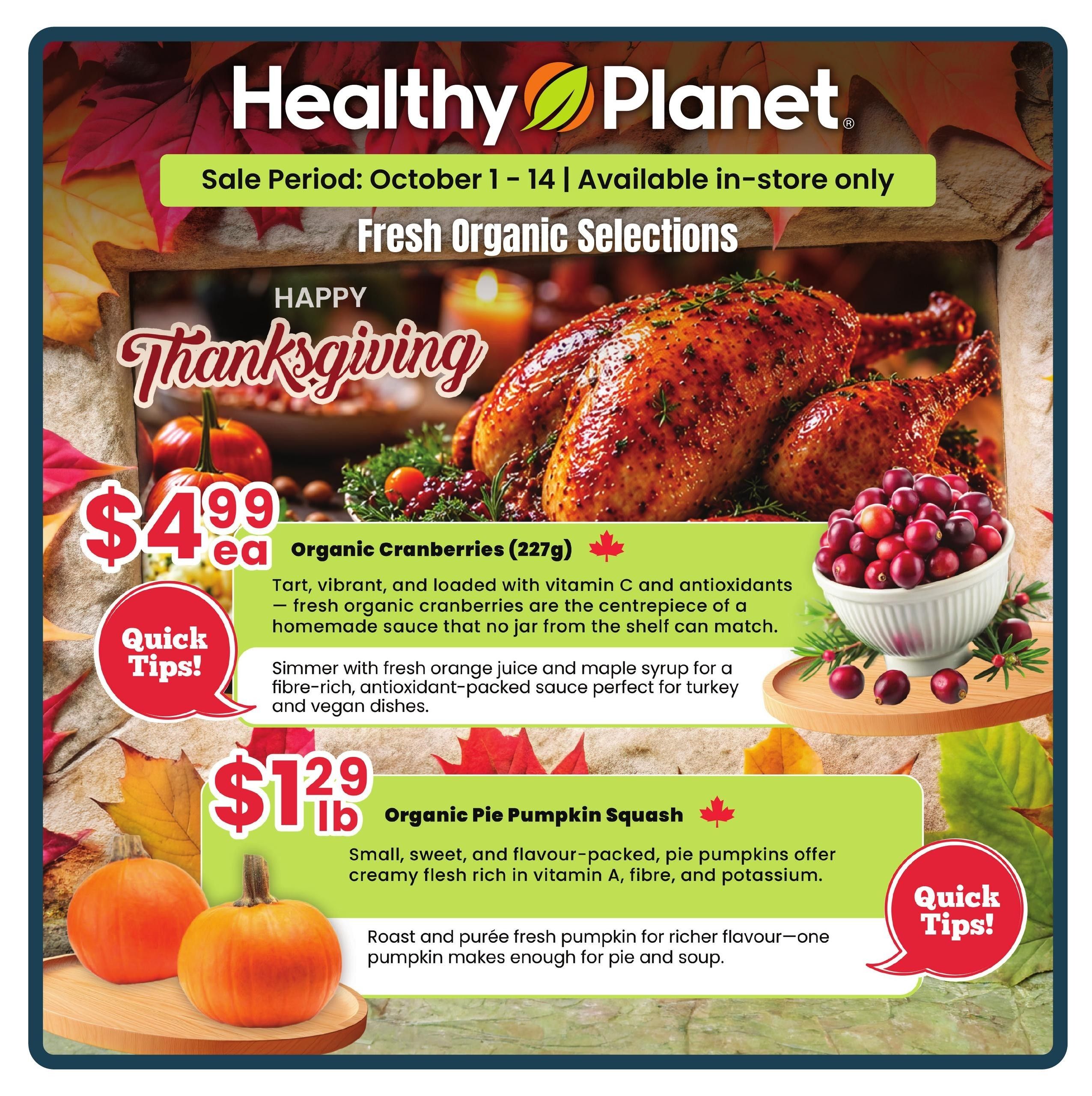 Healthy Planet Flyer October 1 to 14