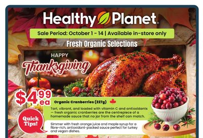 Healthy Planet Flyer October 1 to 14