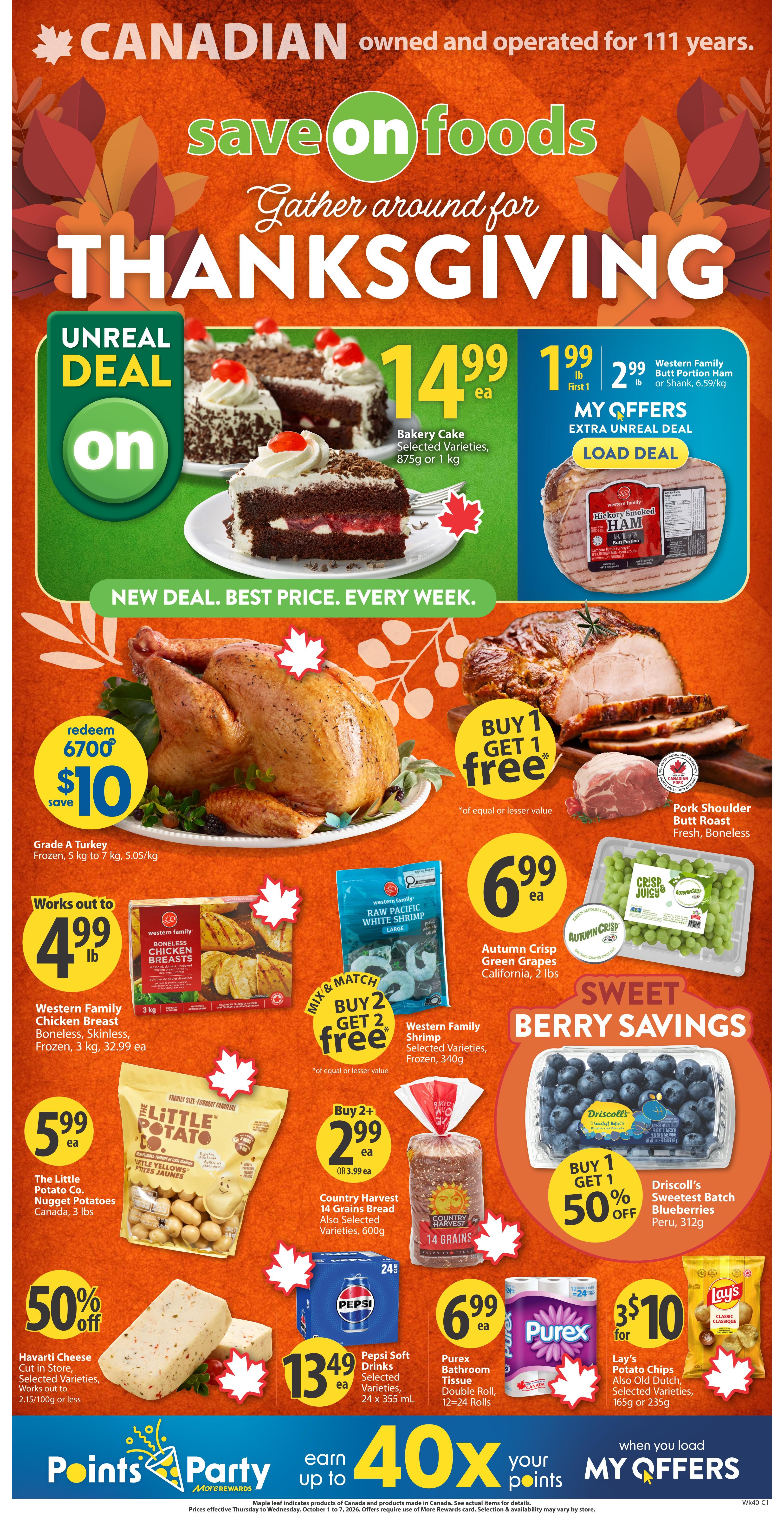 Save On Foods (SK) Flyer October 1 to 7