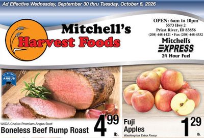 Harvest Foods (Ponderay Area, ID) Weekly Ad September 30 - October 6, 2026