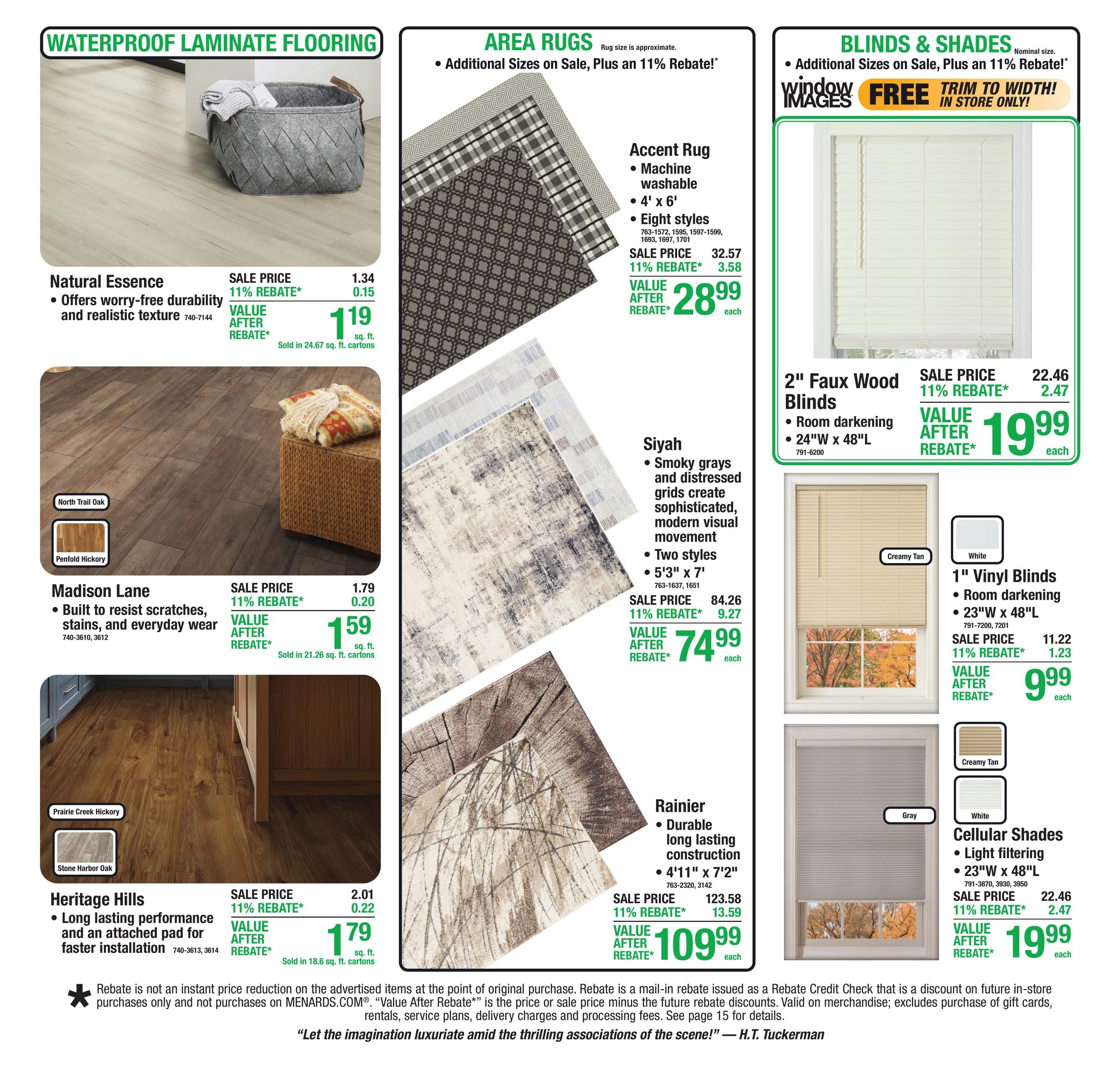 Menards (Sabetha Area, KS) 11% Rebate Sale Weekly Ad September 30 - October 11, 2026