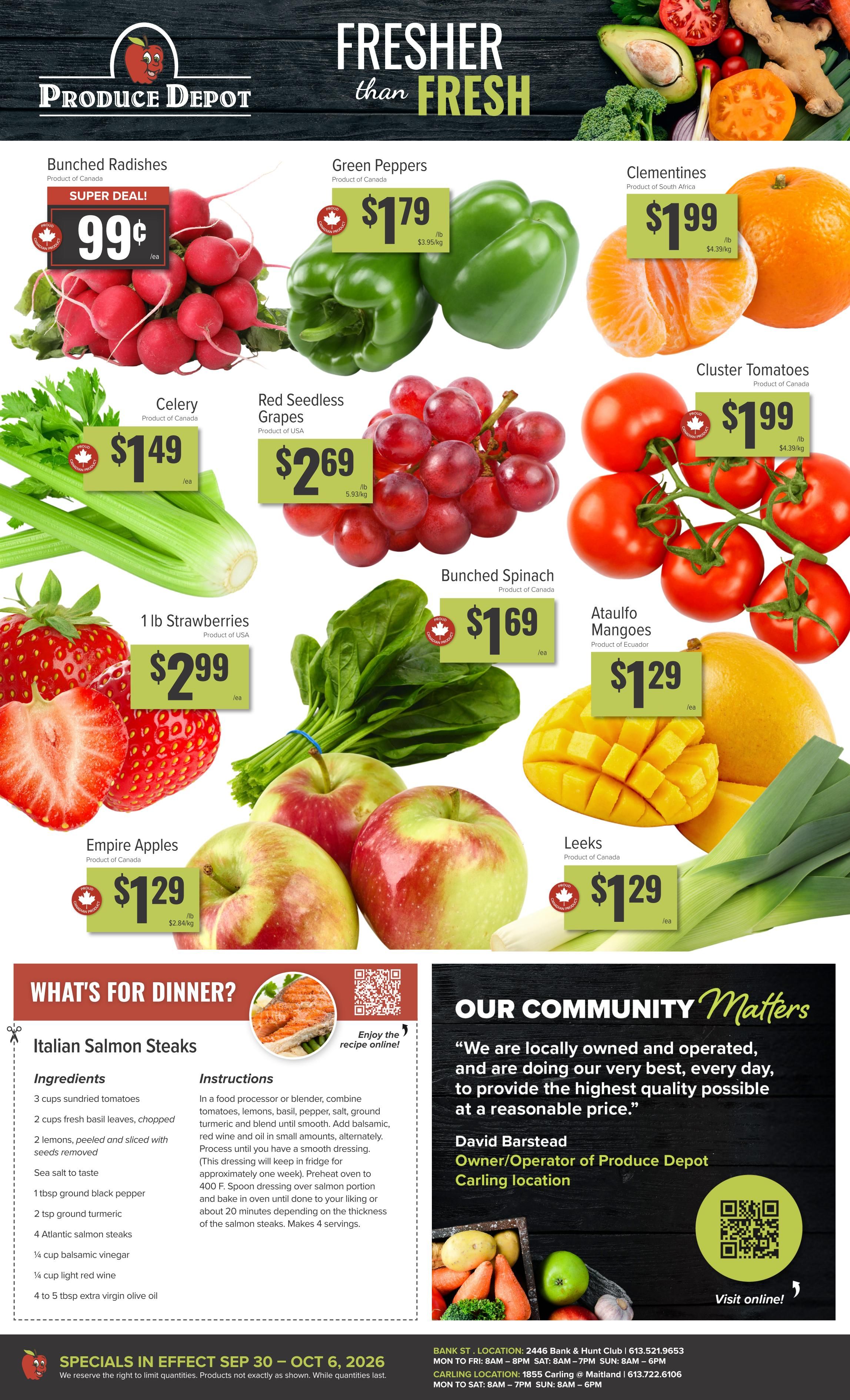 Produce Depot Flyer September 30 to October 6
