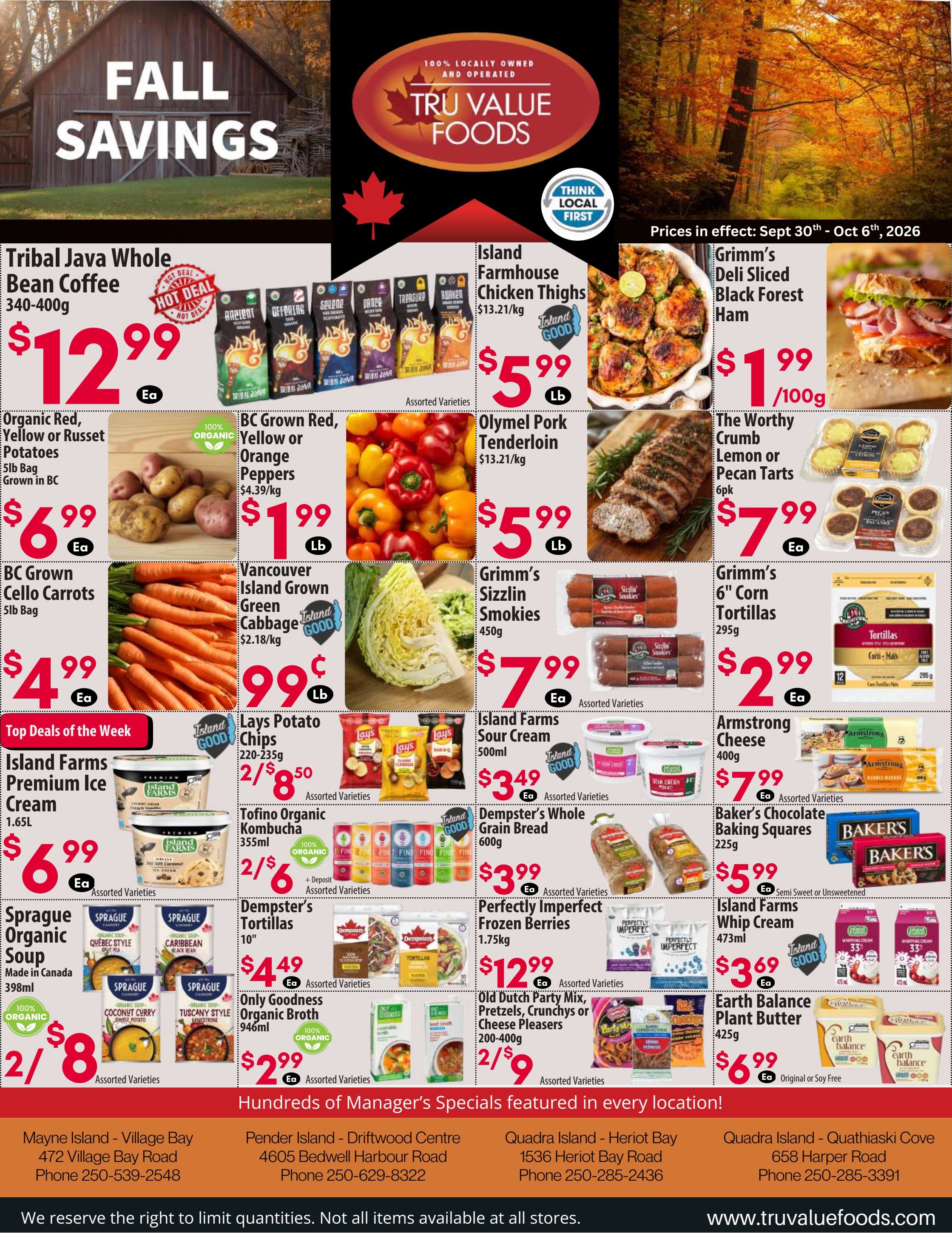 Tru Value Foods Flyer September 30 to October 6