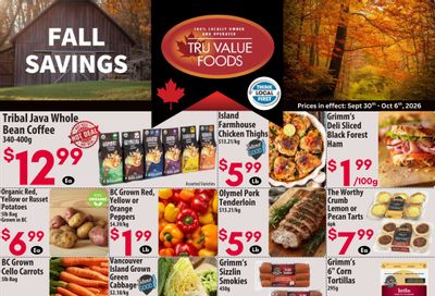 Tru Value Foods Flyer September 30 to October 6