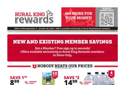 Rural King Rewards Members Only Weekly Ad September 3 - October 28, 2026