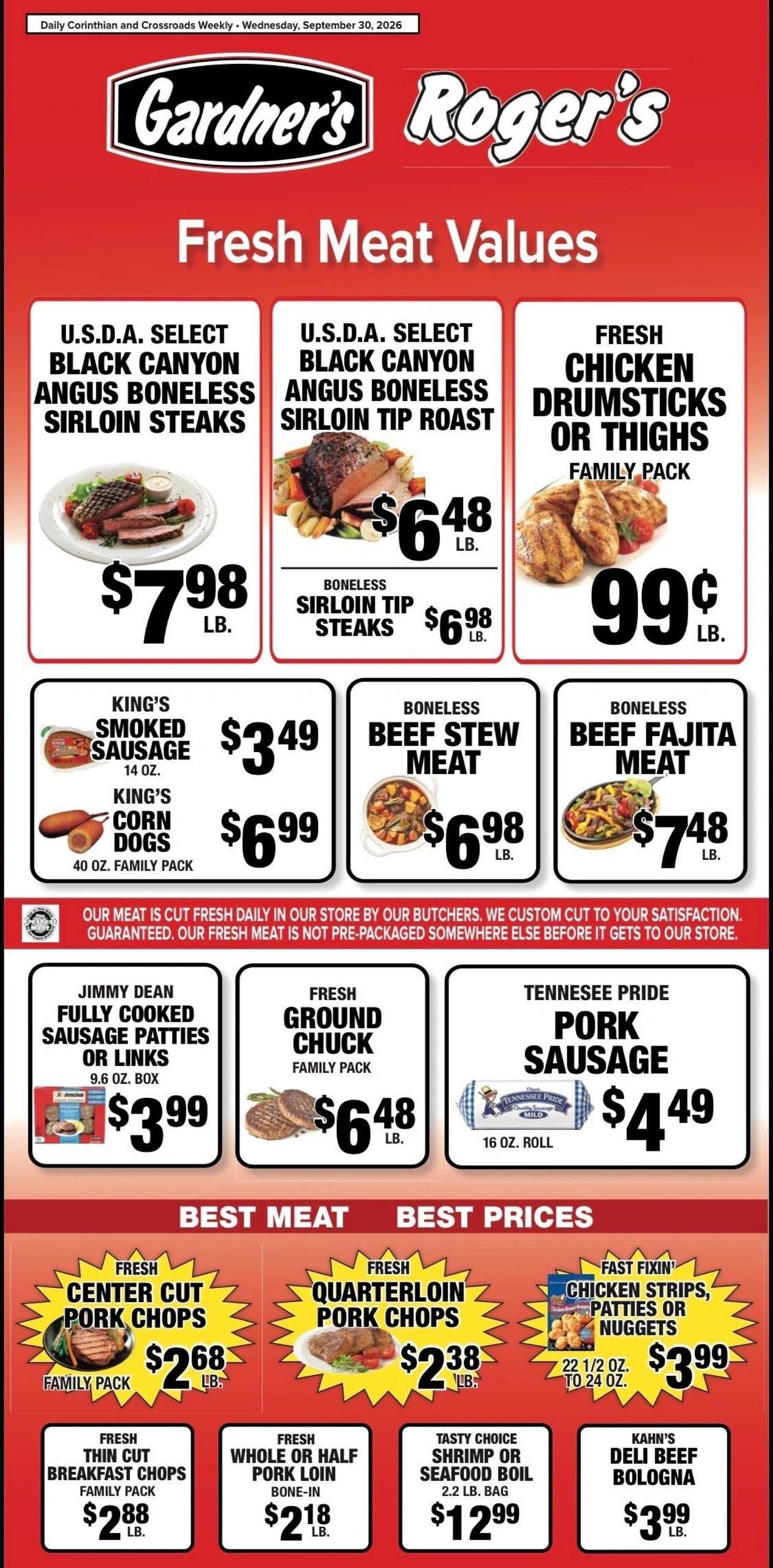 Roger's Supermarket Weekly Ad September 30 - October 6, 2026