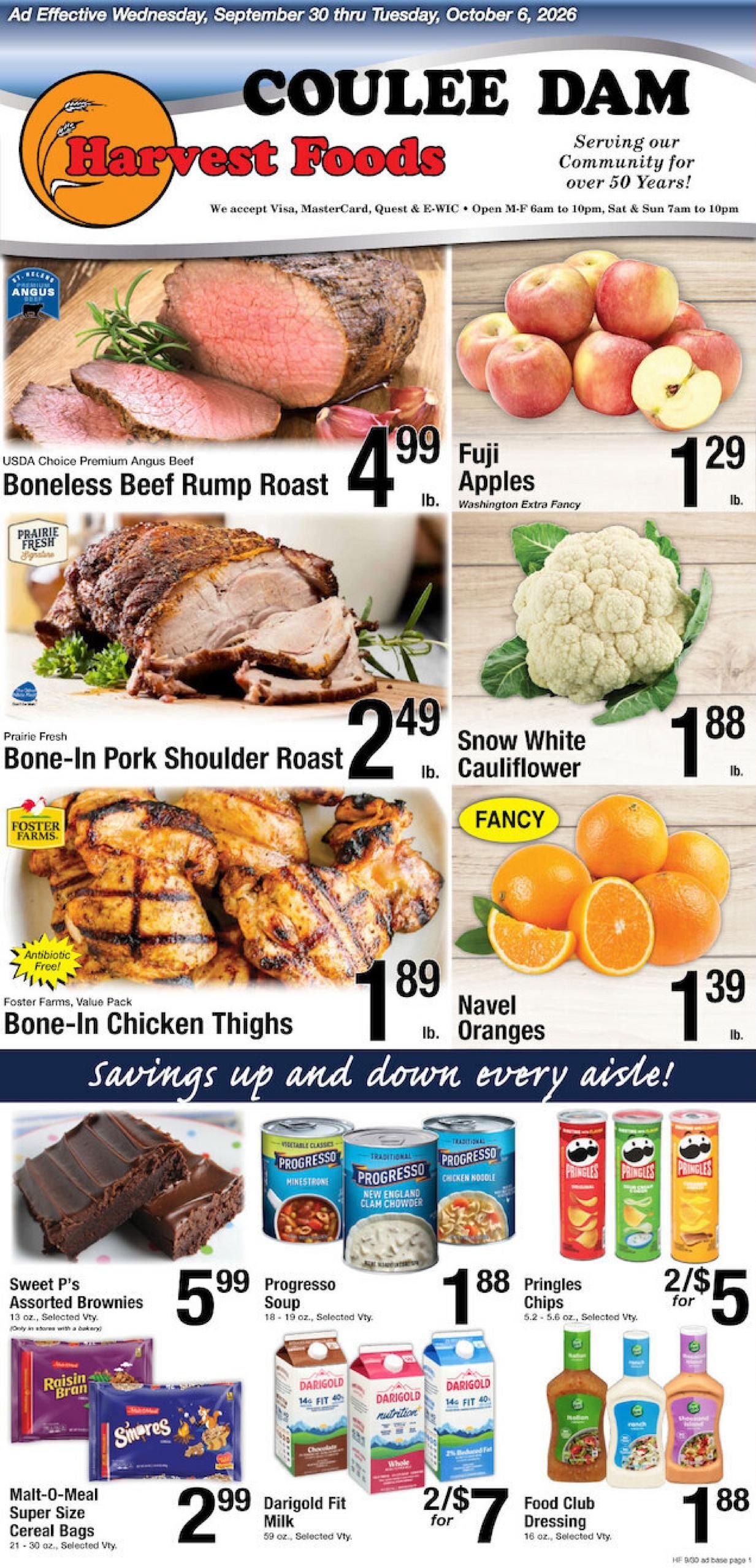 Harvest Foods (Coulee City Area, WA) Weekly Ad September 30 - October 6, 2026
