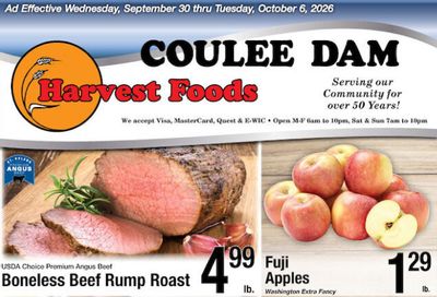 Harvest Foods (Coulee City Area, WA) Weekly Ad September 30 - October 6, 2026