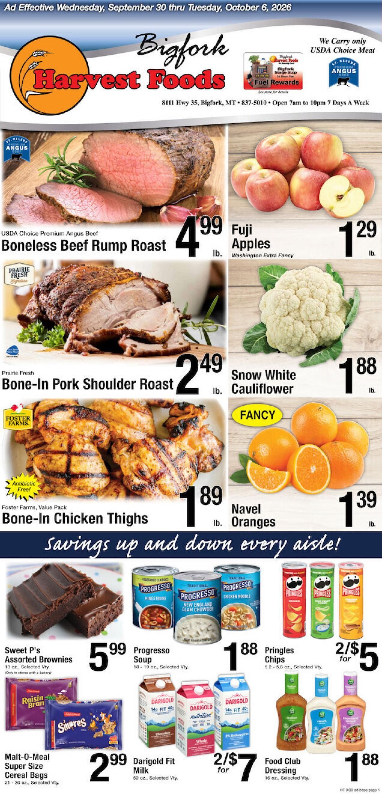 Harvest Foods (Hungry Horse Area, MT) Weekly Ad September 30 - October 6, 2026