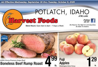 Harvest Foods (Moscow Area, ID) Weekly Ad September 30 - October 6, 2026