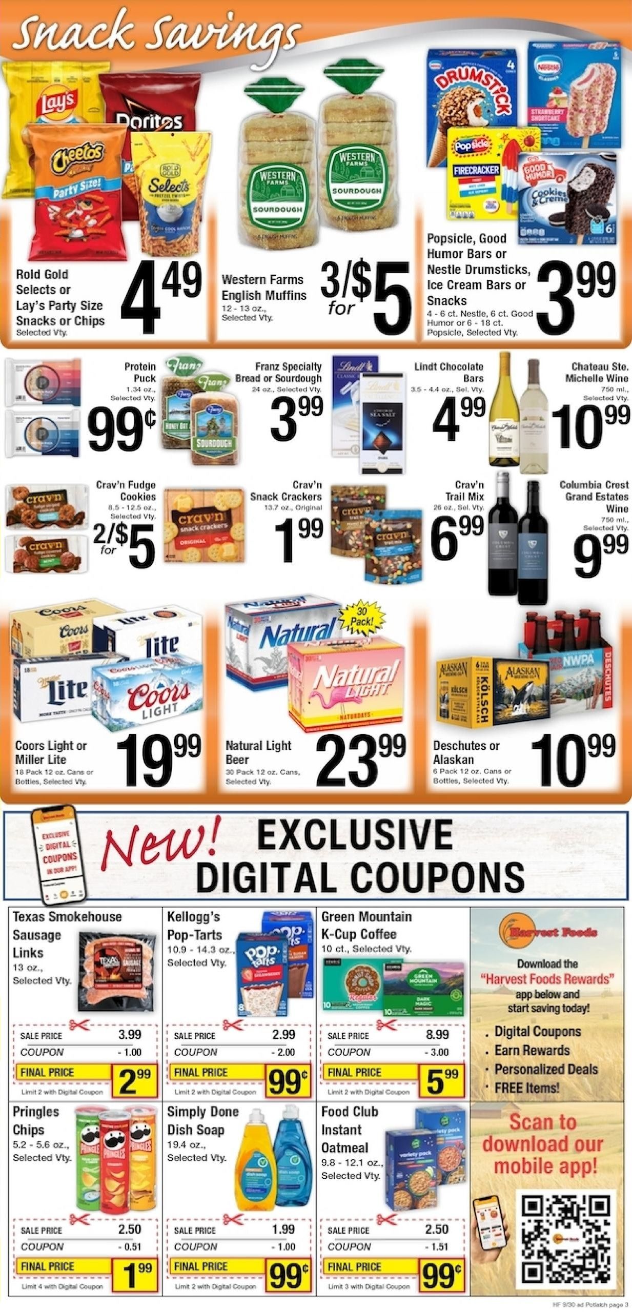 Harvest Foods (Moscow Area, ID) Weekly Ad September 30 - October 6, 2026