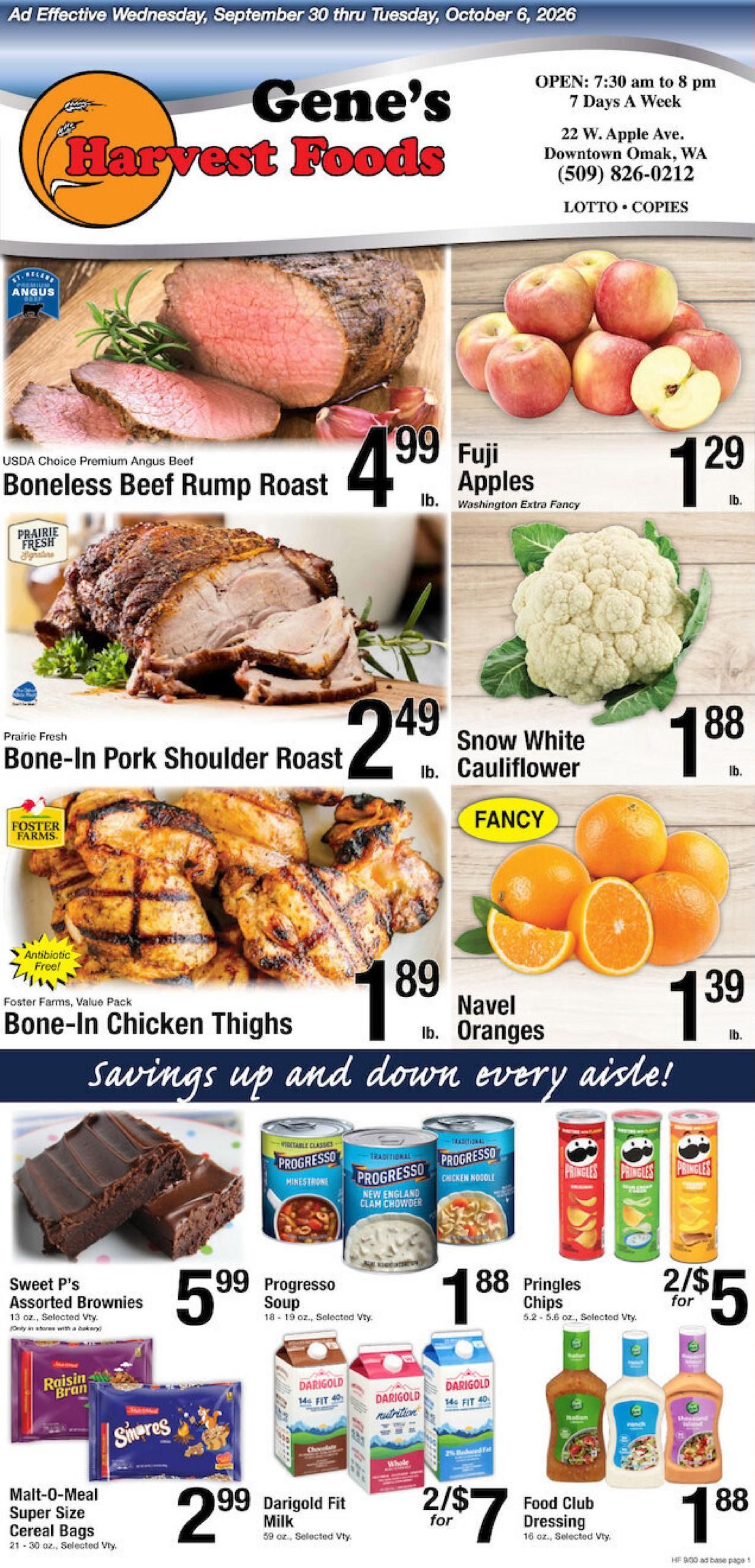 Harvest Foods (Okanogan Area, WA) Weekly Ad September 30 - October 6, 2026