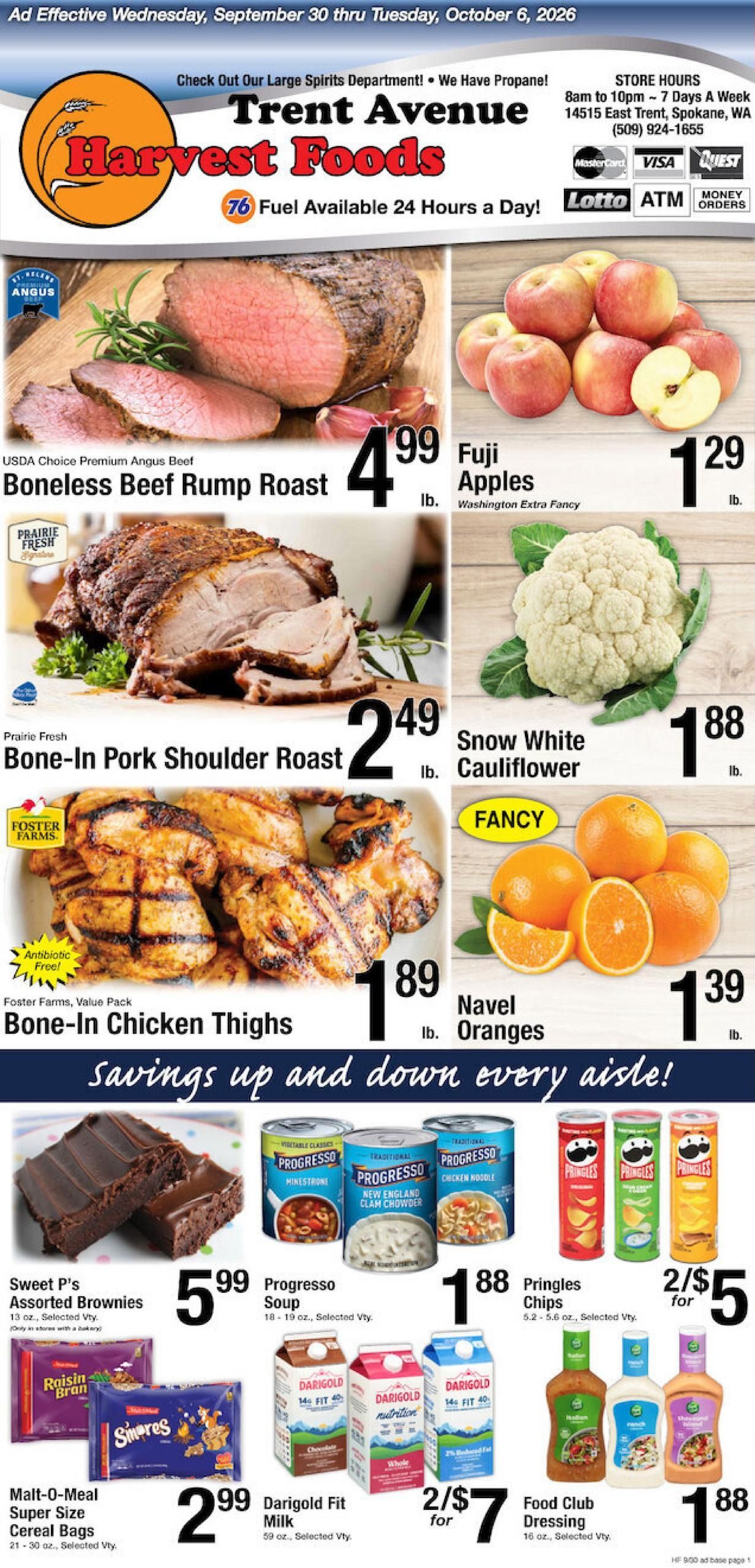 Harvest Foods (Spokane Valley Area, WA) Weekly Ad September 30 - October 6, 2026