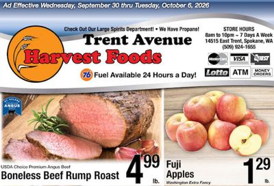 Harvest Foods (Spokane Valley Area, WA) Weekly Ad September 30 - October 6, 2026