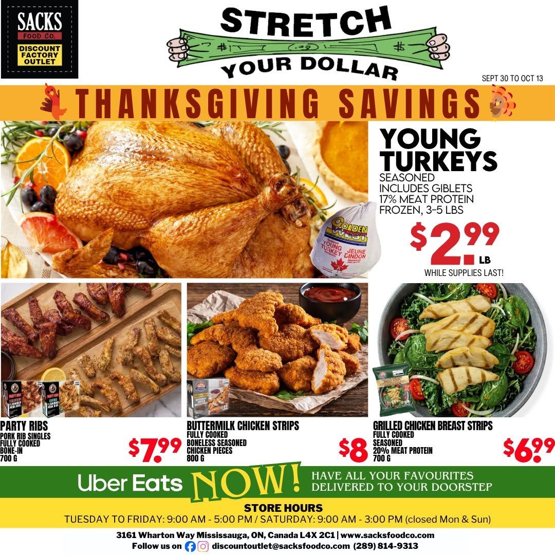 Sacks Food Co. Flyer September 30 to October 13