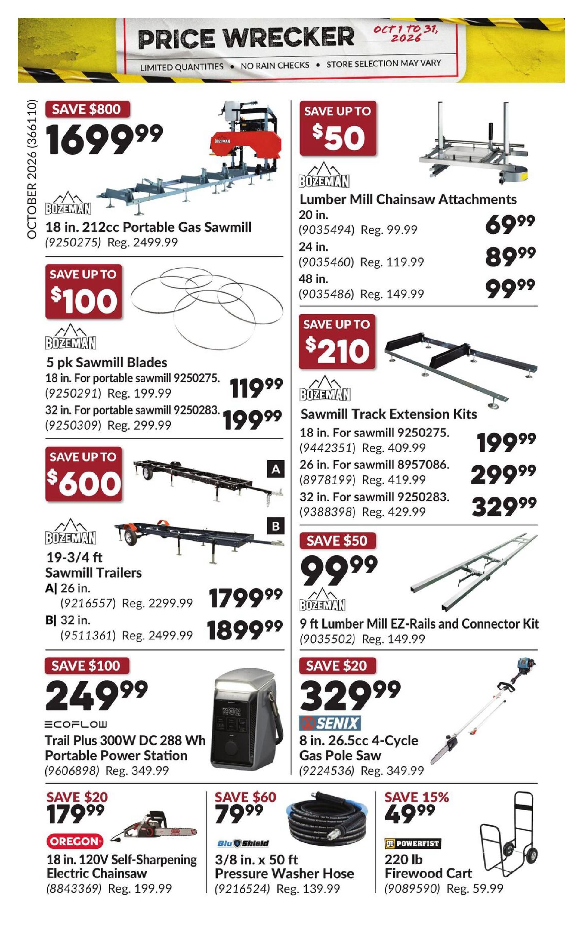 Princess Auto Price Wrecker Flyer October 1 to 31