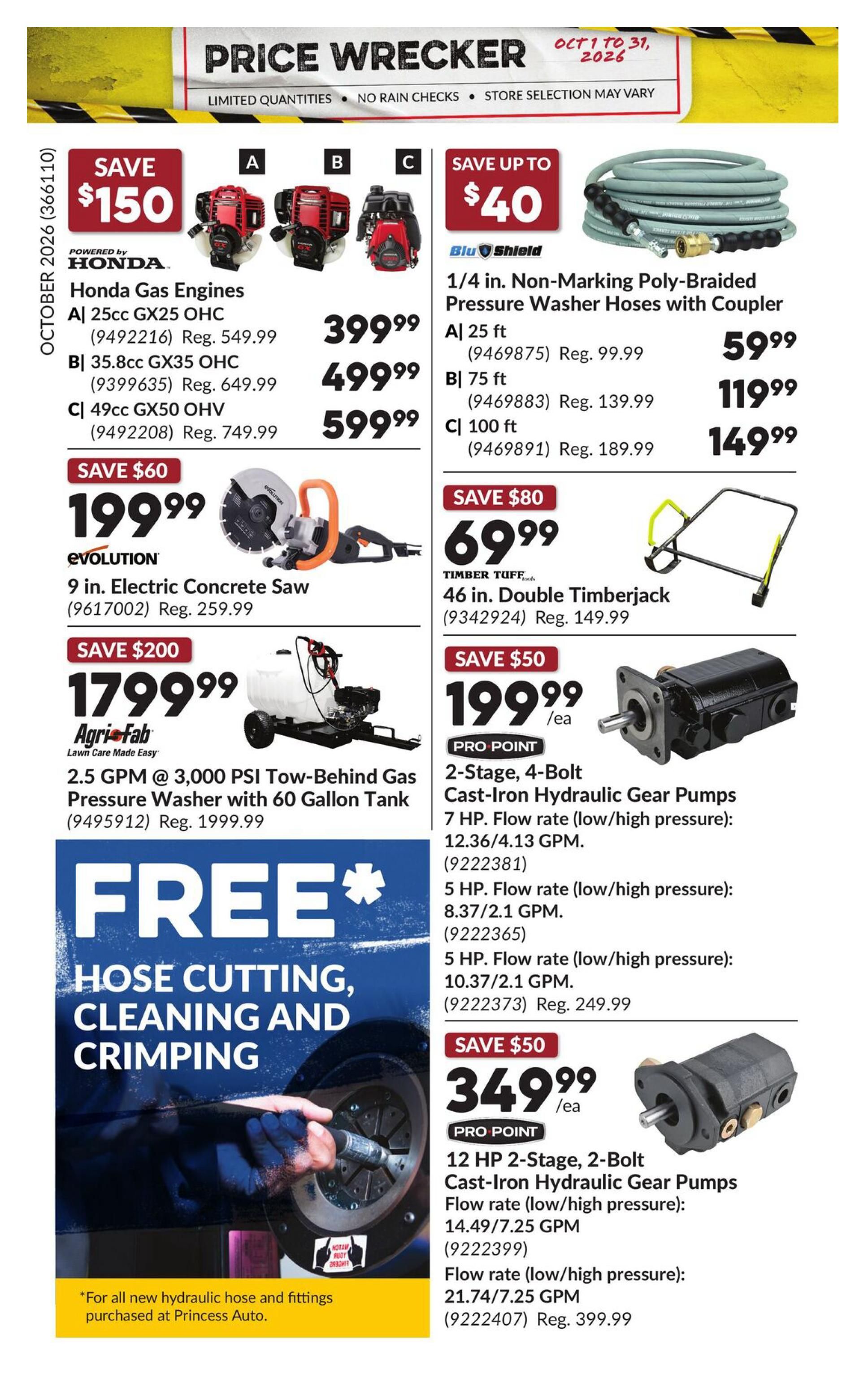 Princess Auto Price Wrecker Flyer October 1 to 31