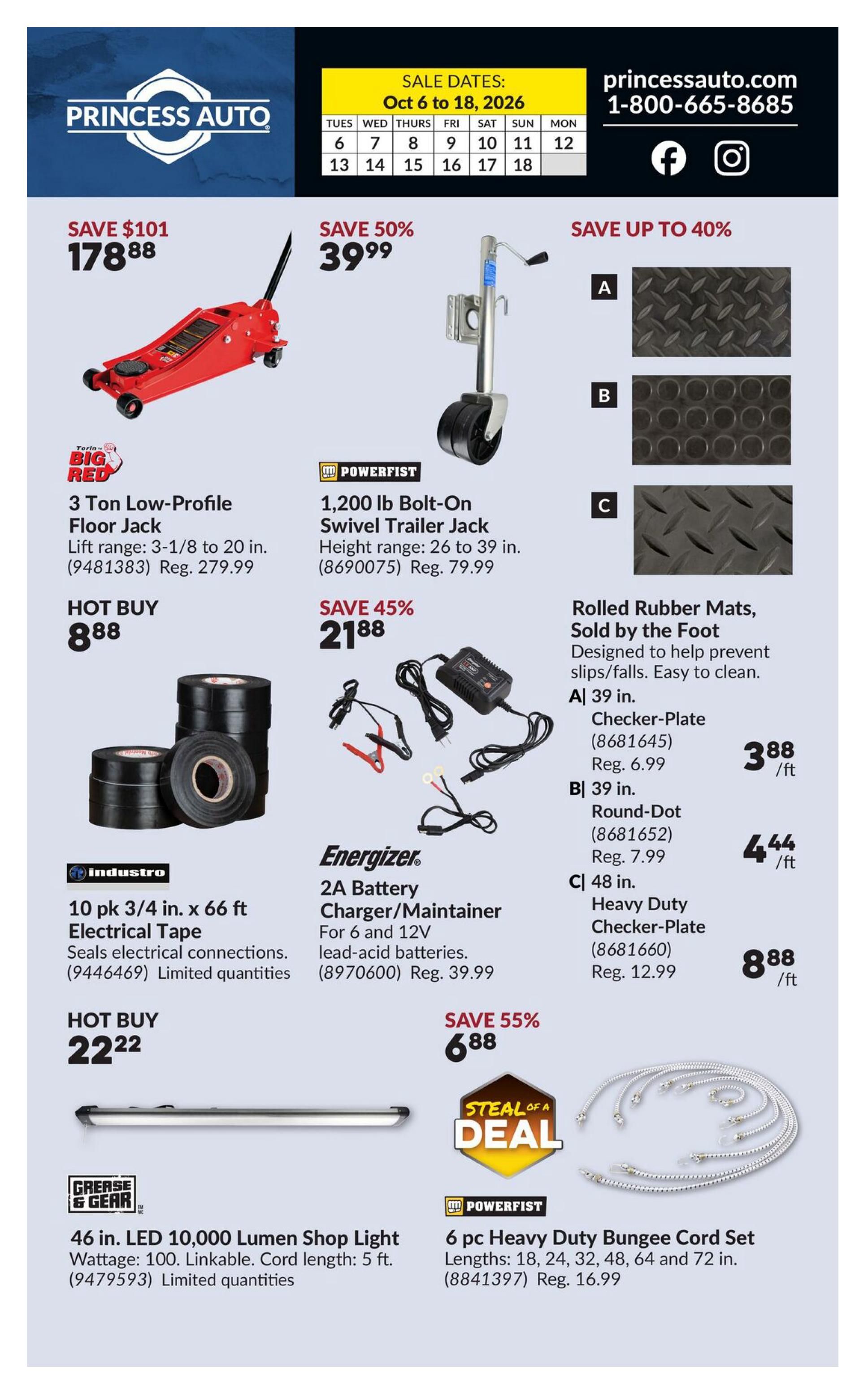 Princess Auto Flyer October 6 to 18