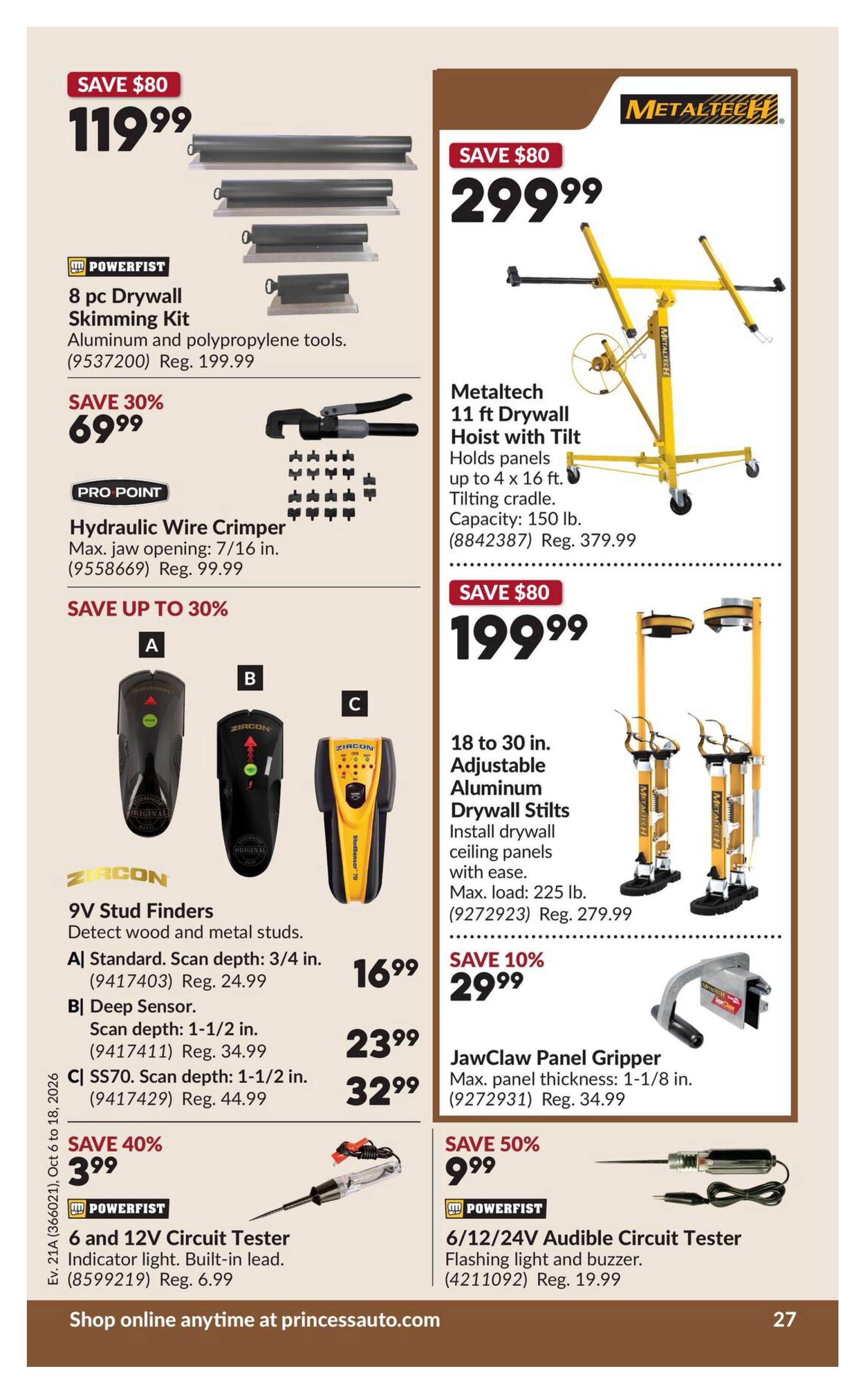 Princess Auto Flyer October 6 to 18