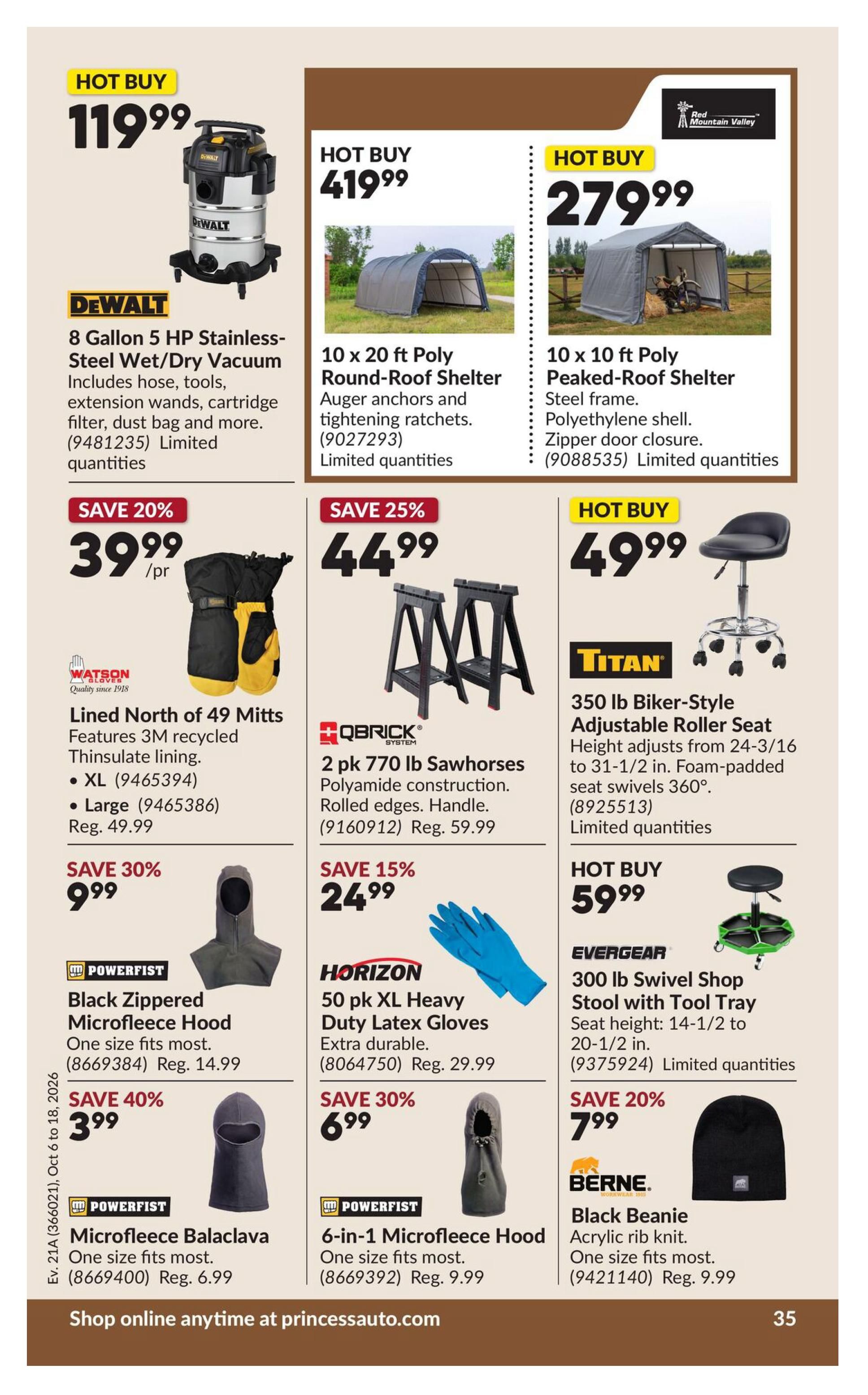 Princess Auto Flyer October 6 to 18