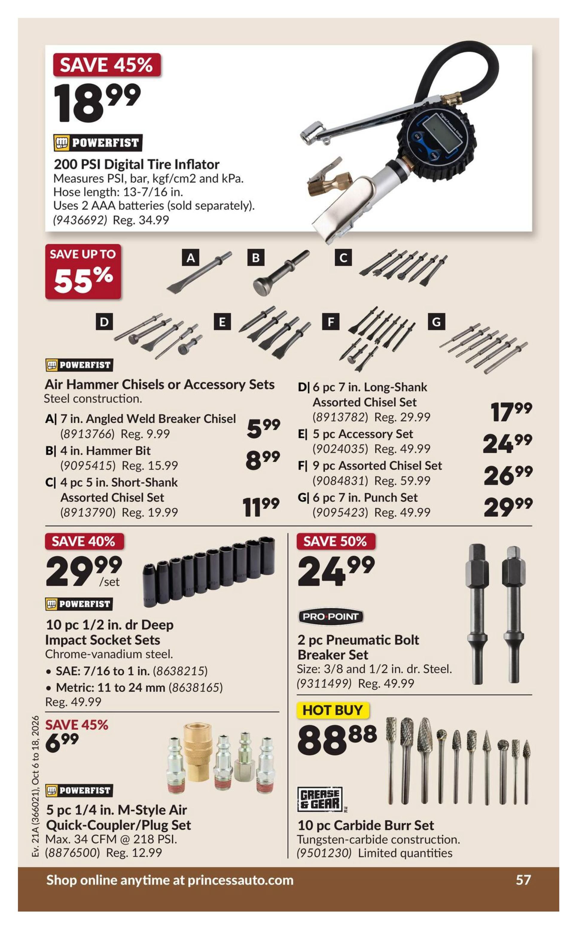 Princess Auto Flyer October 6 to 18