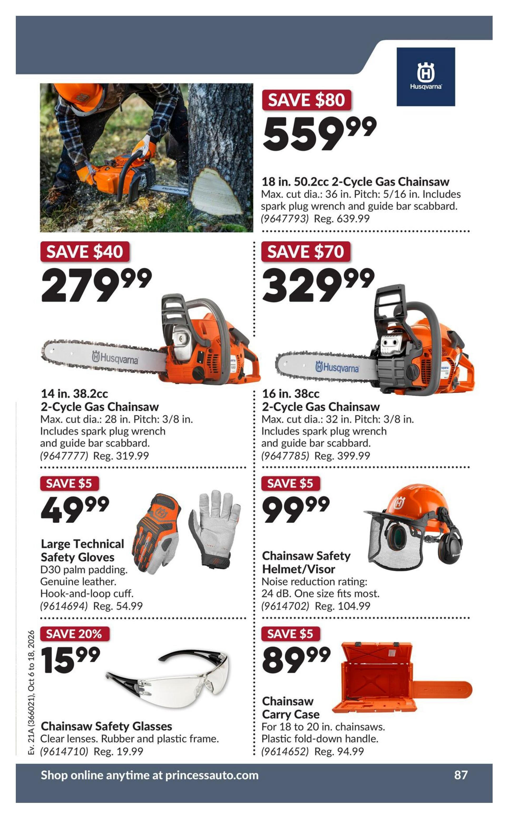 Princess Auto Flyer October 6 to 18