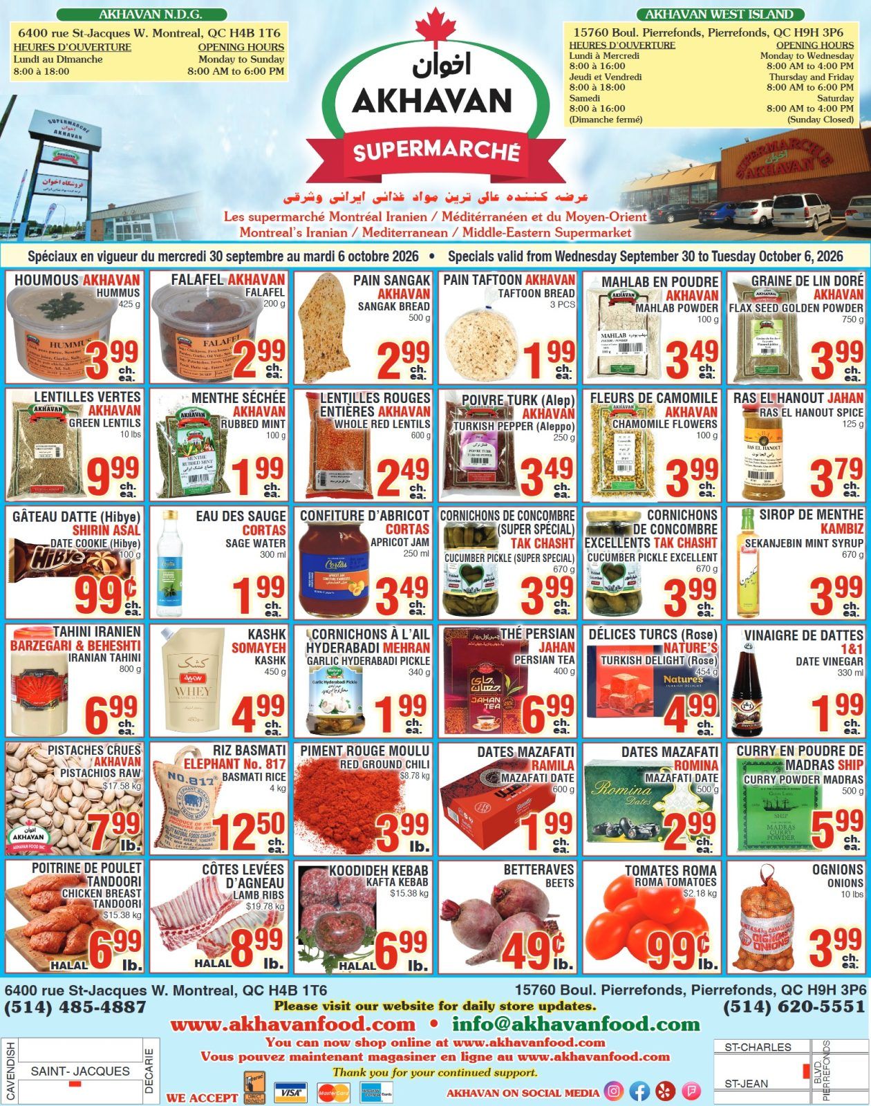 Akhavan Supermarche Flyer September 30 to October 6