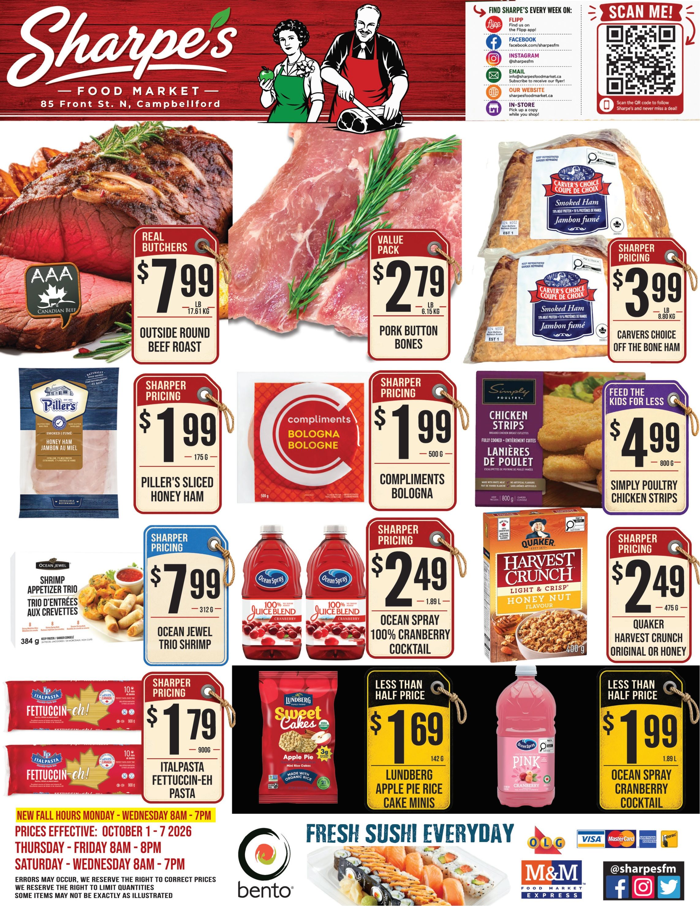 Sharpe's Food Market Flyer October 1 to 7