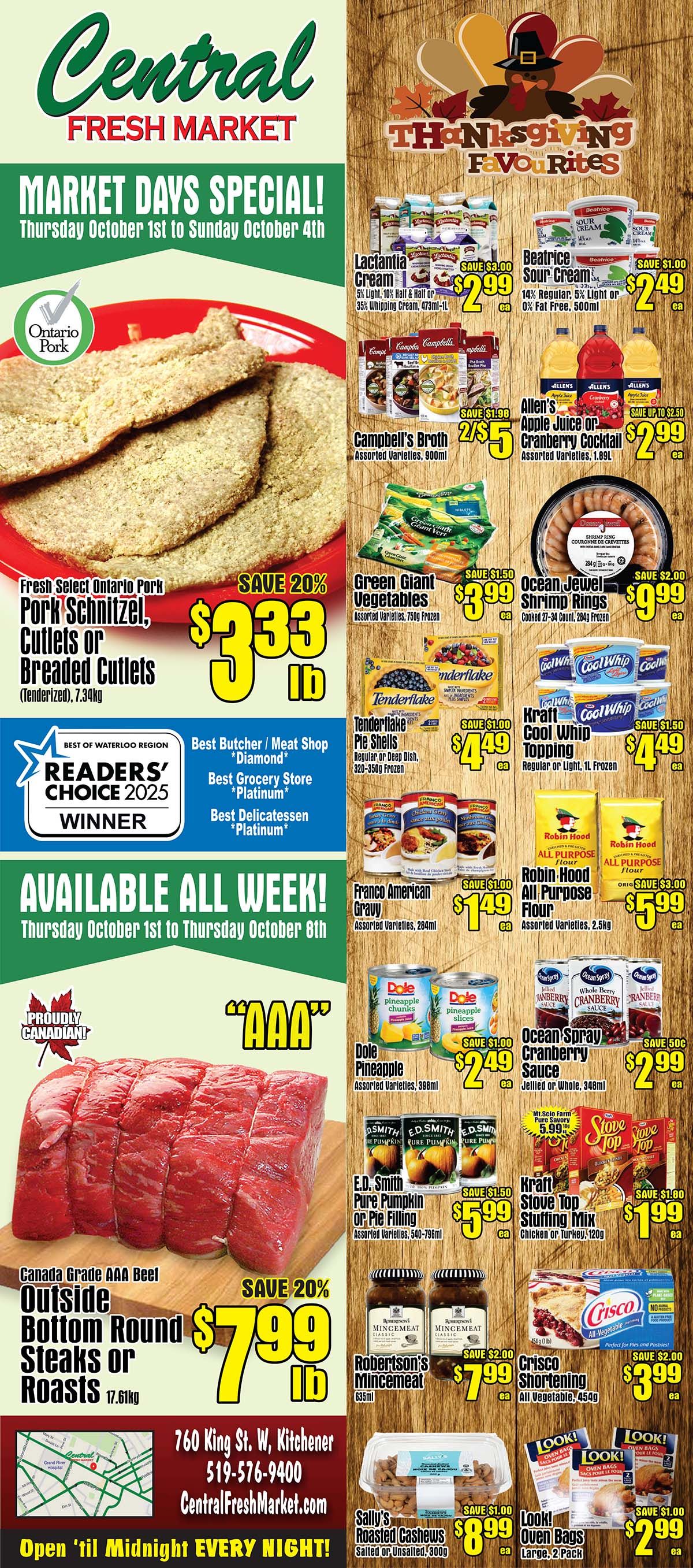 Central Fresh Market Flyer October 1 to 8
