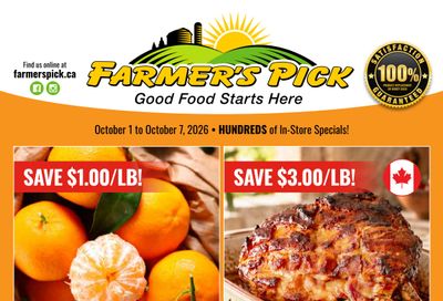 Farmer's Pick Flyer October 1 to 7