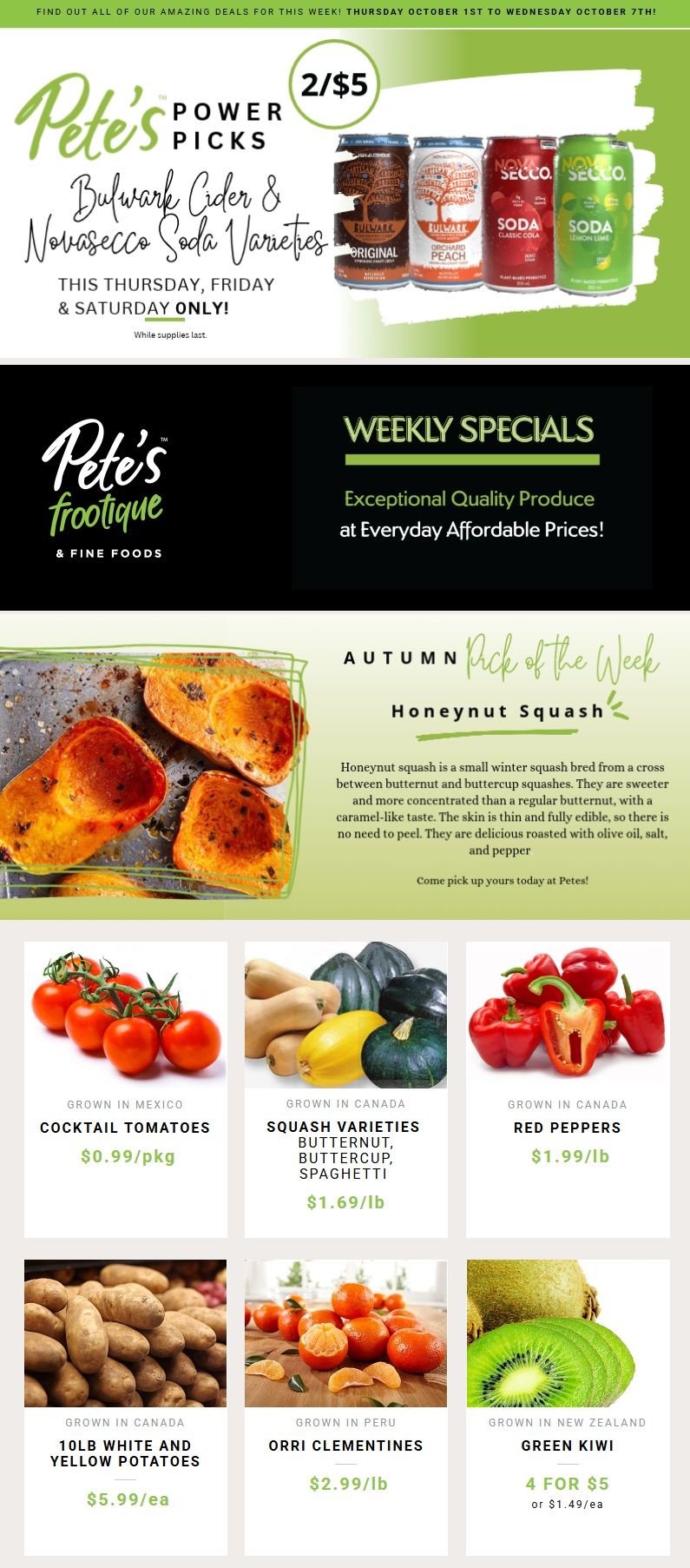 Pete's Fine Foods Flyer October 1 to 7