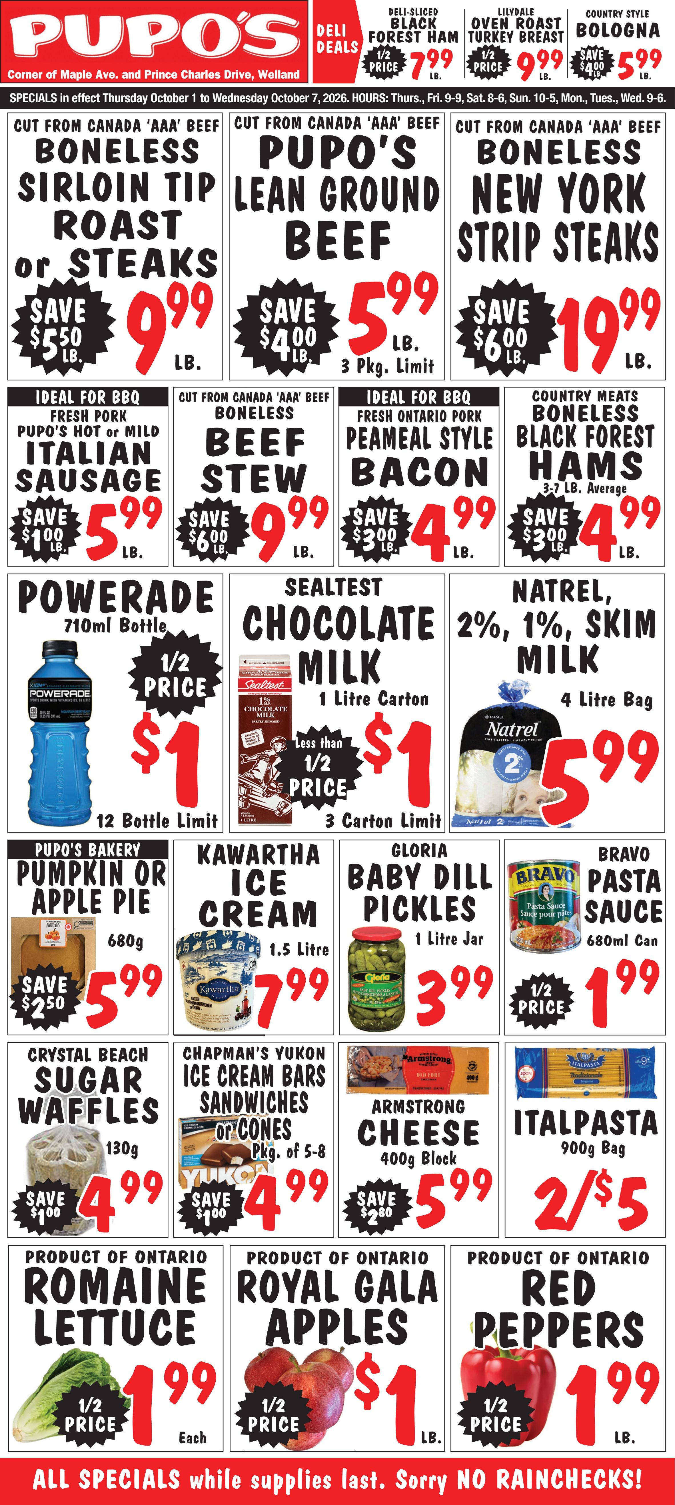 Pupo's Food Market Flyer October 1 to 7