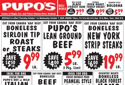 Pupo's Food Market Flyer October 1 to 7