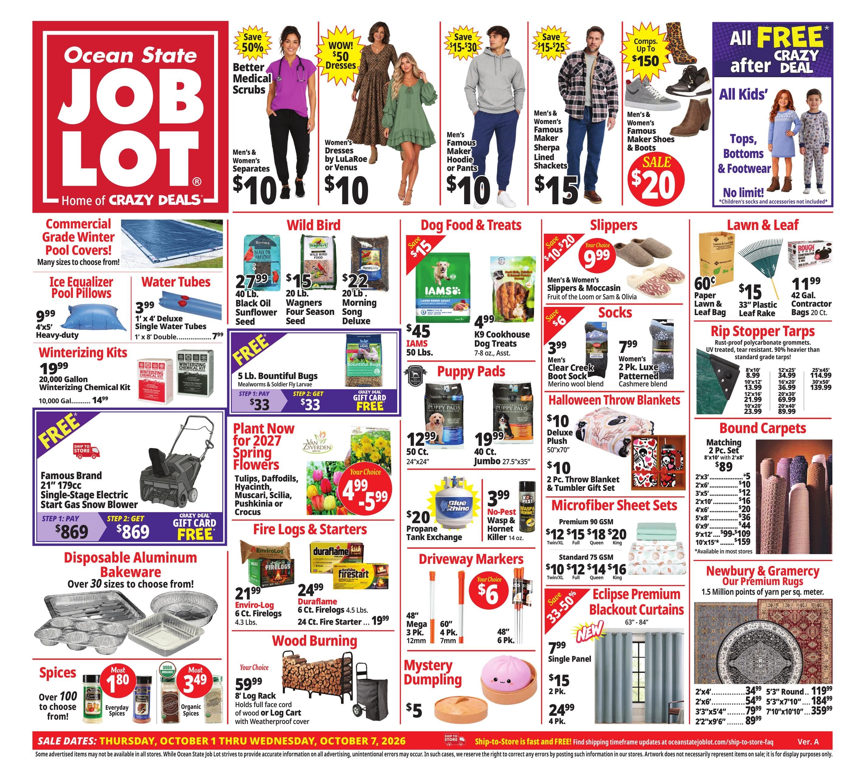 Ocean State Job Lot (Bridgeport Area, CT) Weekly Ad October 1 - 7, 2026