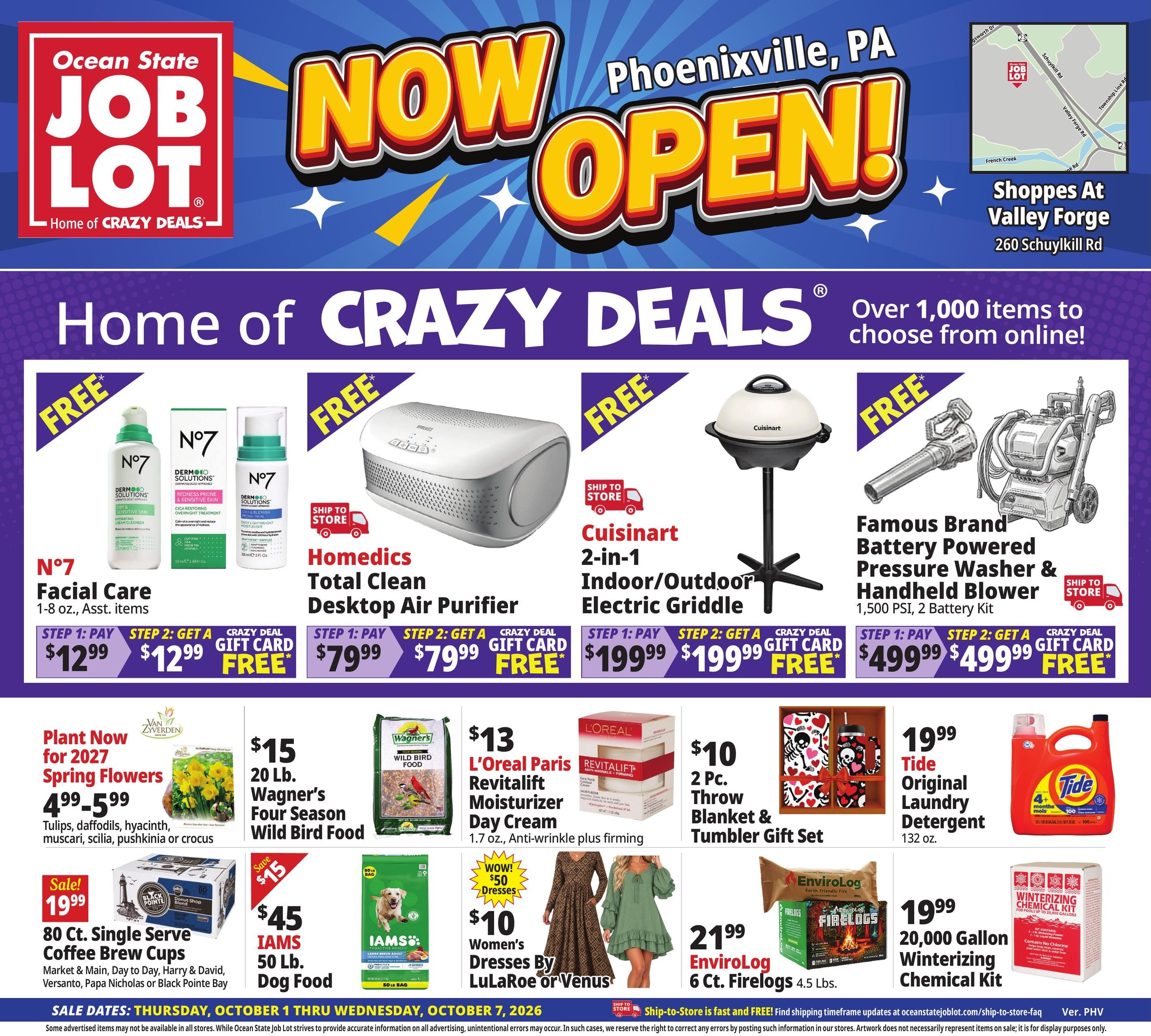 Ocean State Job Lot (Valley Forge Area, PA) Weekly Ad October 1 - 7, 2026