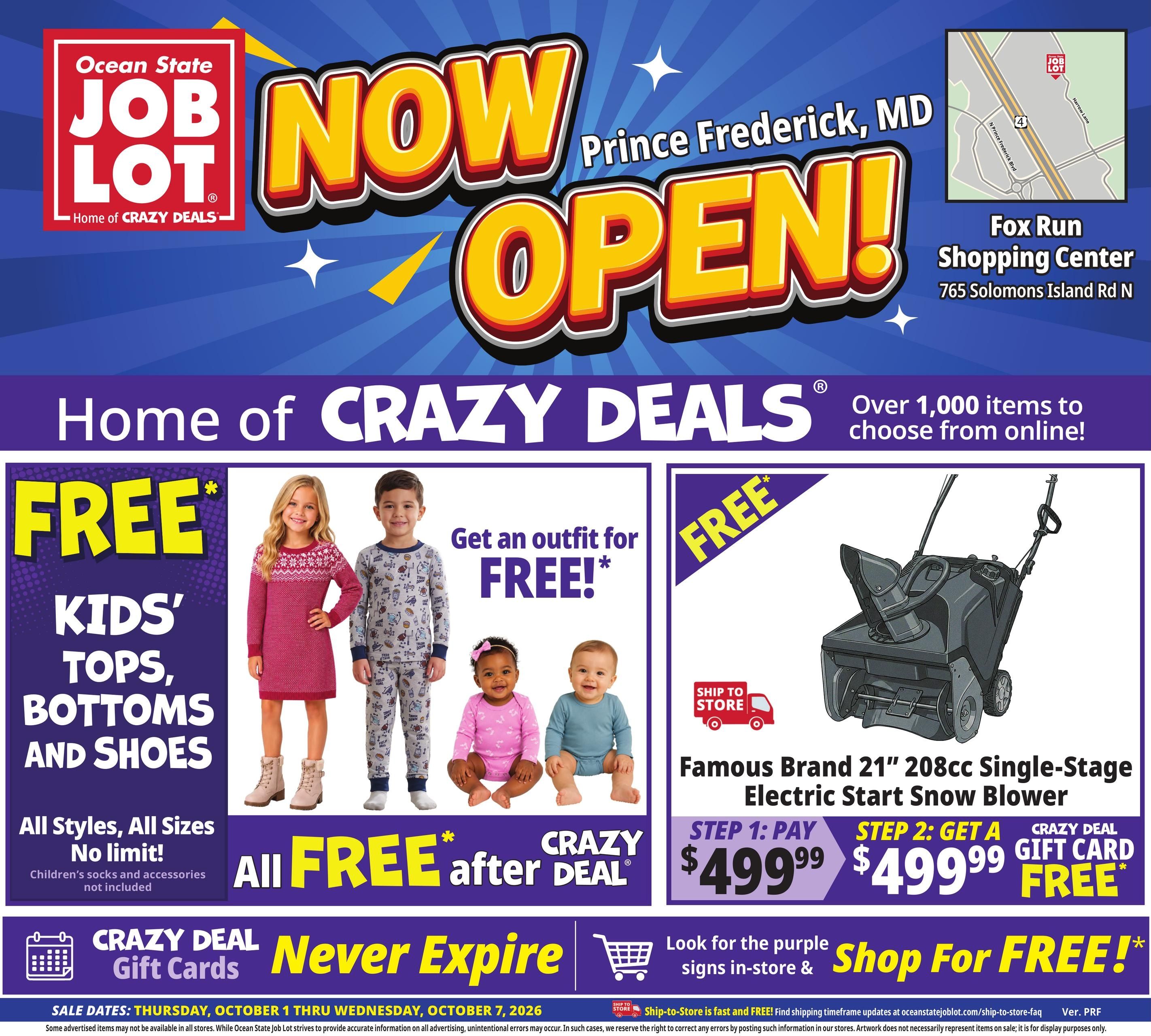 Ocean State Job Lot (Washington Area, DC) Weekly Ad October 1 - 7, 2026