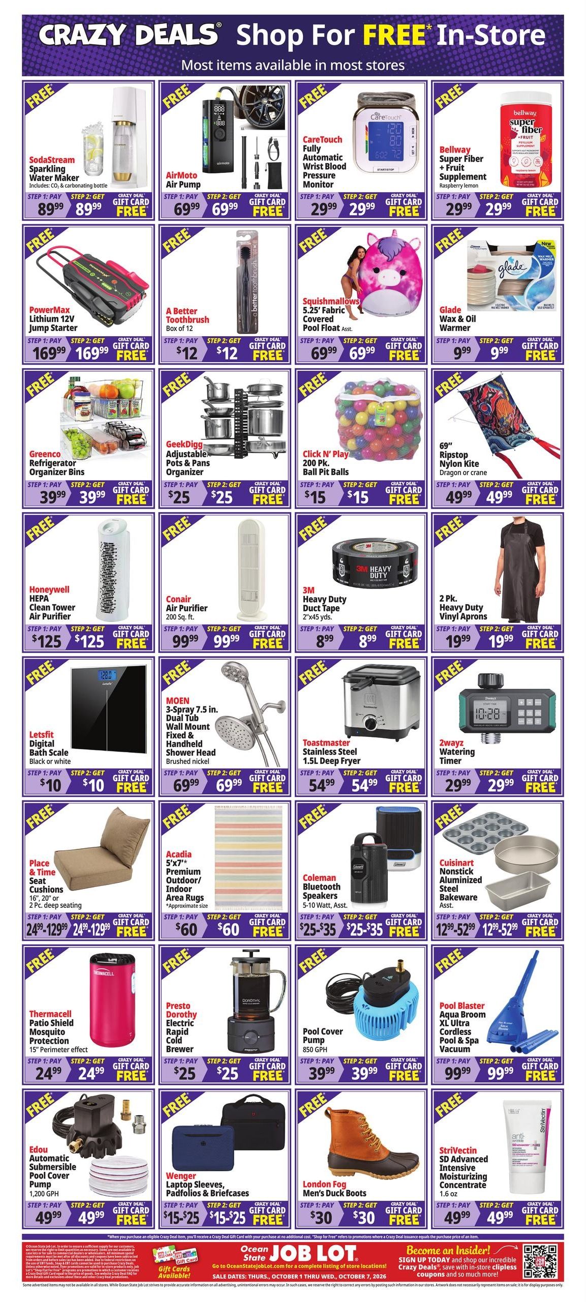 Ocean State Job Lot (Washington Area, DC) Weekly Ad October 1 - 7, 2026