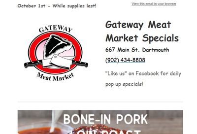 Gateway Meat Market Flyer October 1 to 7