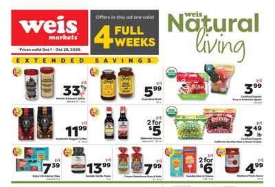 Weis Markets Natural & Organic Weekly Ad October 1 - 28, 2026