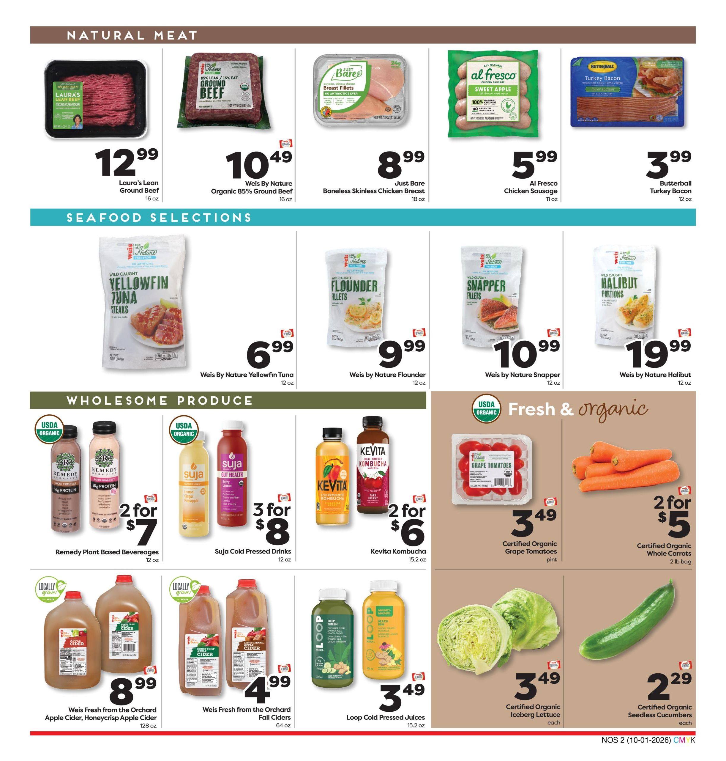 Weis Markets Natural & Organic Weekly Ad October 1 - 28, 2026