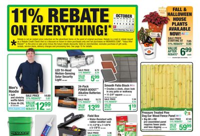 Menards (Indianapolis Area, IN) 11% Rebate Sale Weekly Ad October 1 - 11, 2026